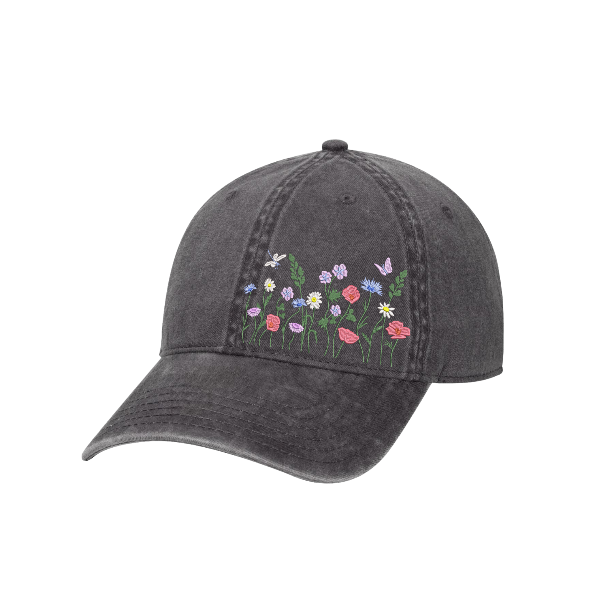 Wildflowers Garden Hand Embroidered Hat, Vintage Hat for Girls