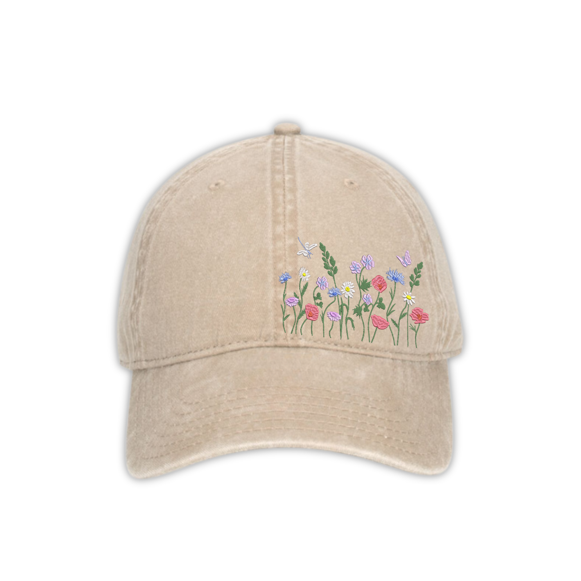 Wildflowers Garden Hand Embroidered Hat, Vintage Hat for Girls