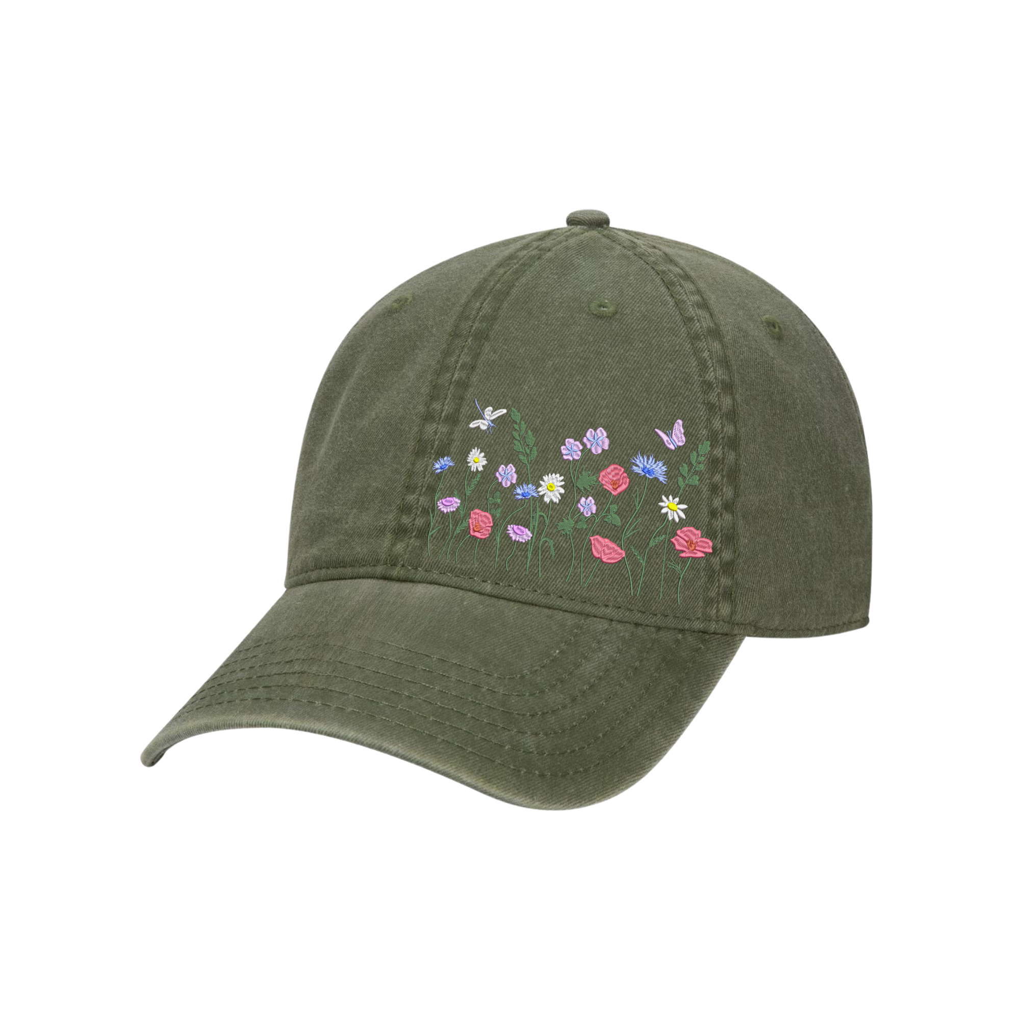 Wildflowers Garden Hand Embroidered Hat, Vintage Hat for Girls