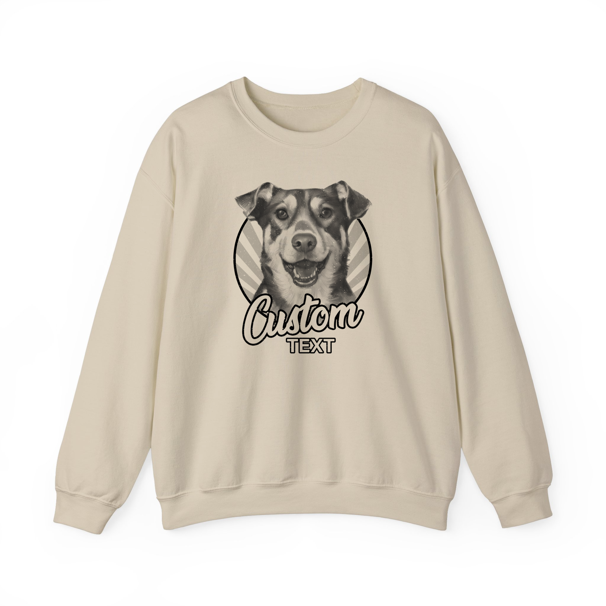 Custom Your Pet's Photo No Color Sketch Sweatshirt