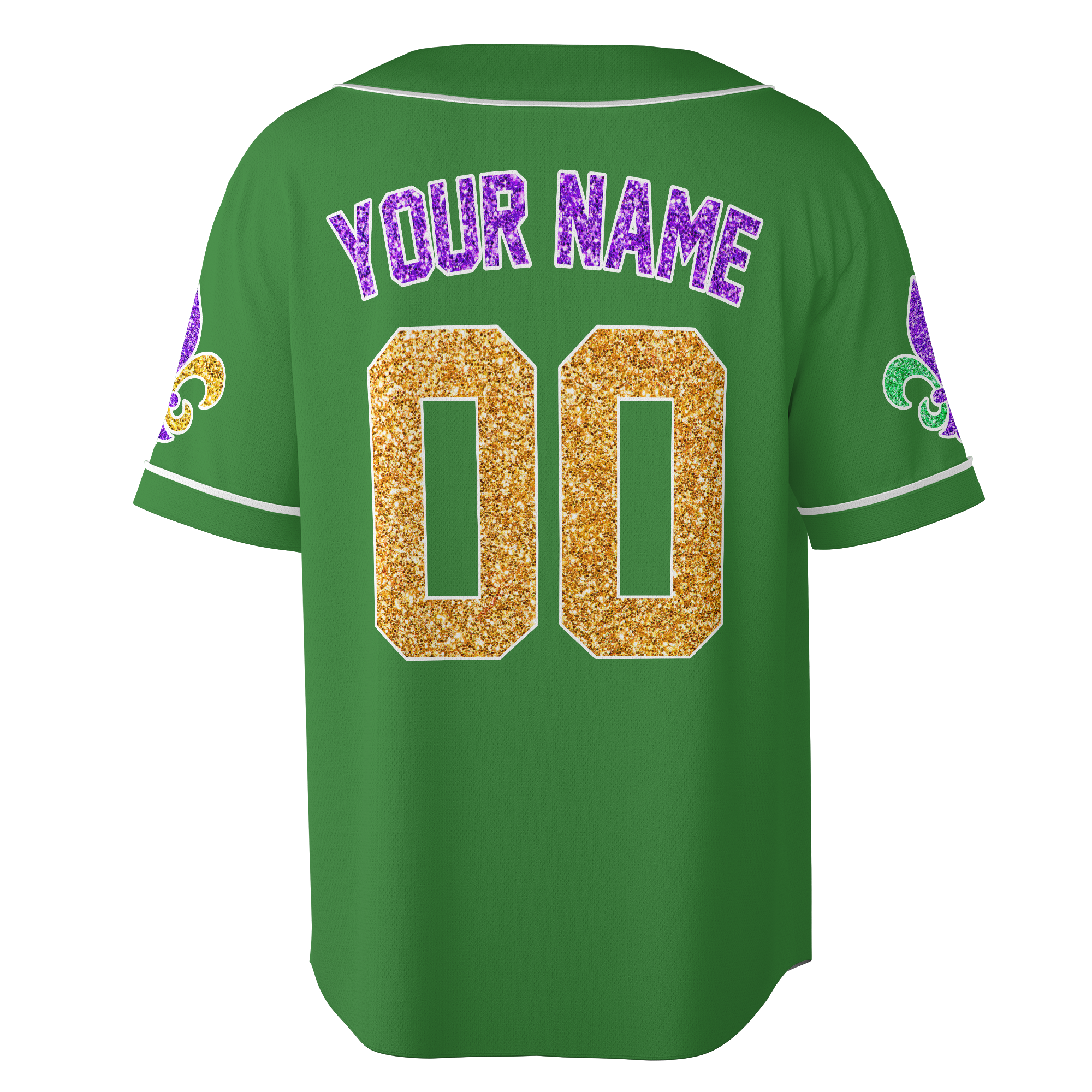 Personalized Mardi Gras Custom Name and Number Baseball Jersey