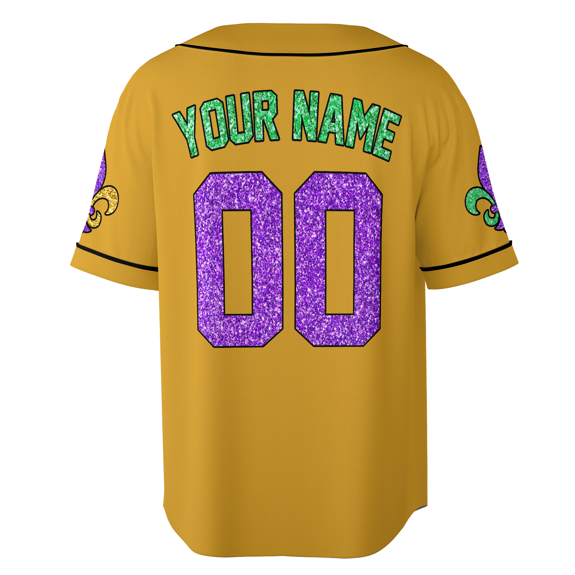 Personalized Mardi Gras Custom Name and Number Baseball Jersey