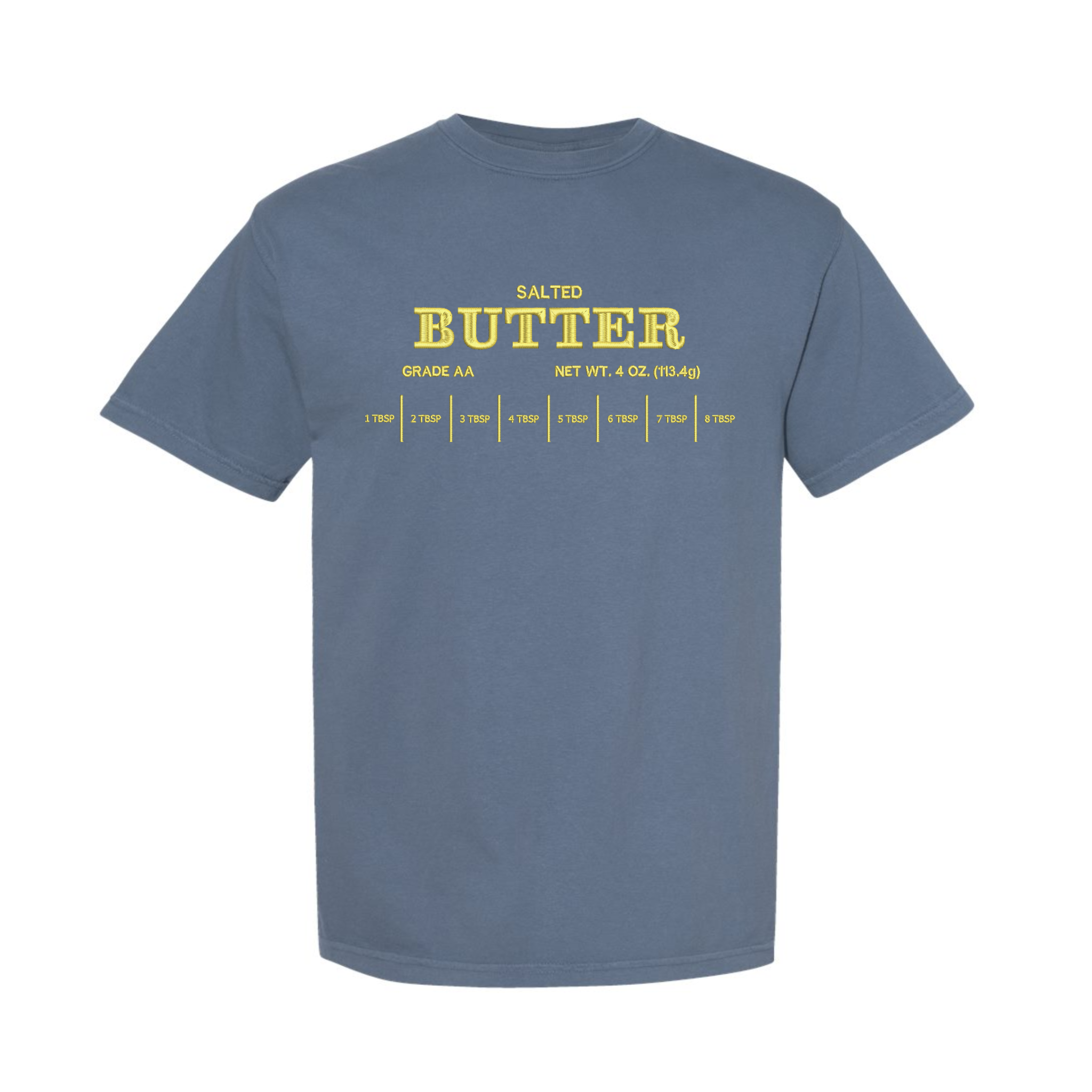 Salted Butter Gift for Baking Lover Embroidered Comfort Color T-shirt