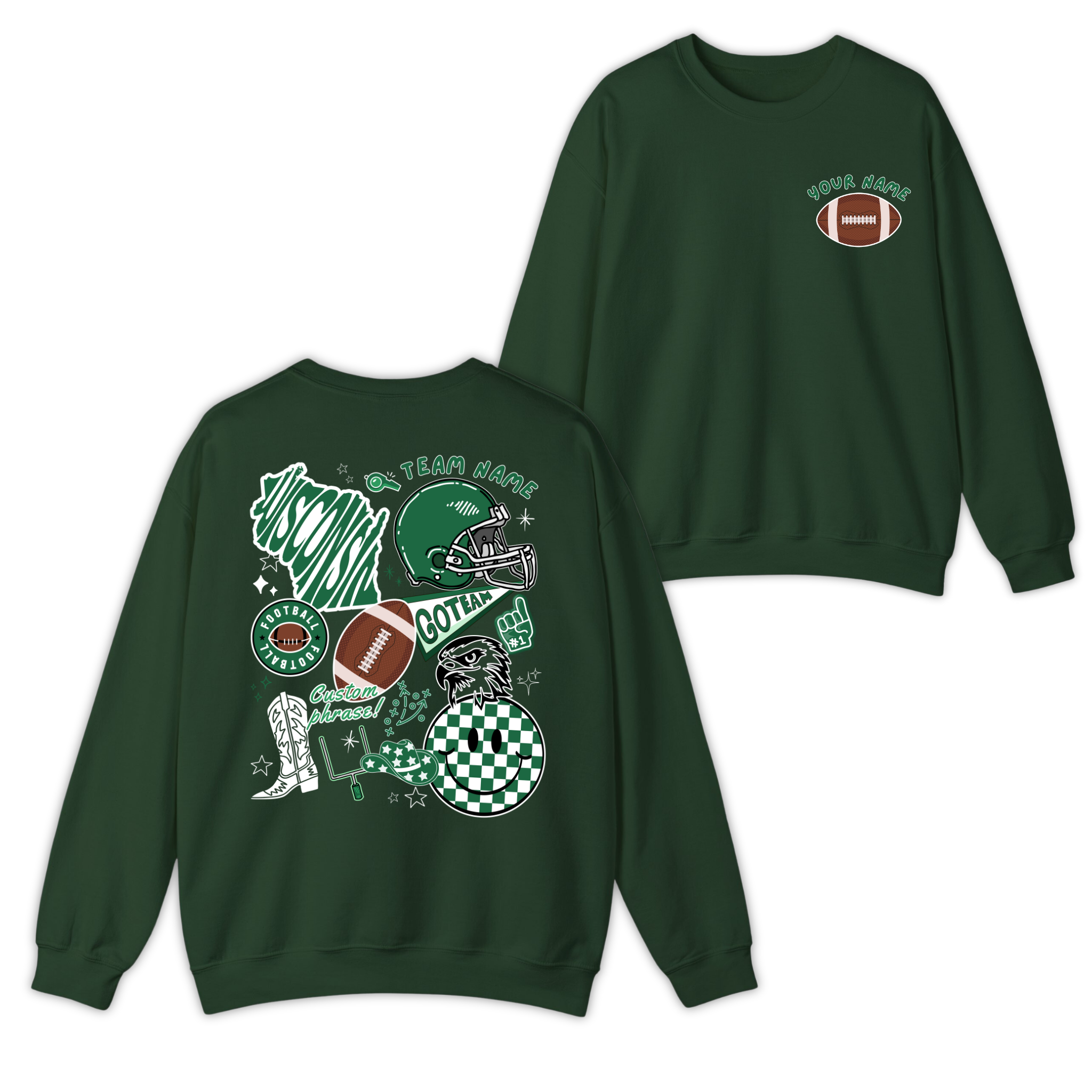Custom American Football Team Cheer Mascot Sweatshirt