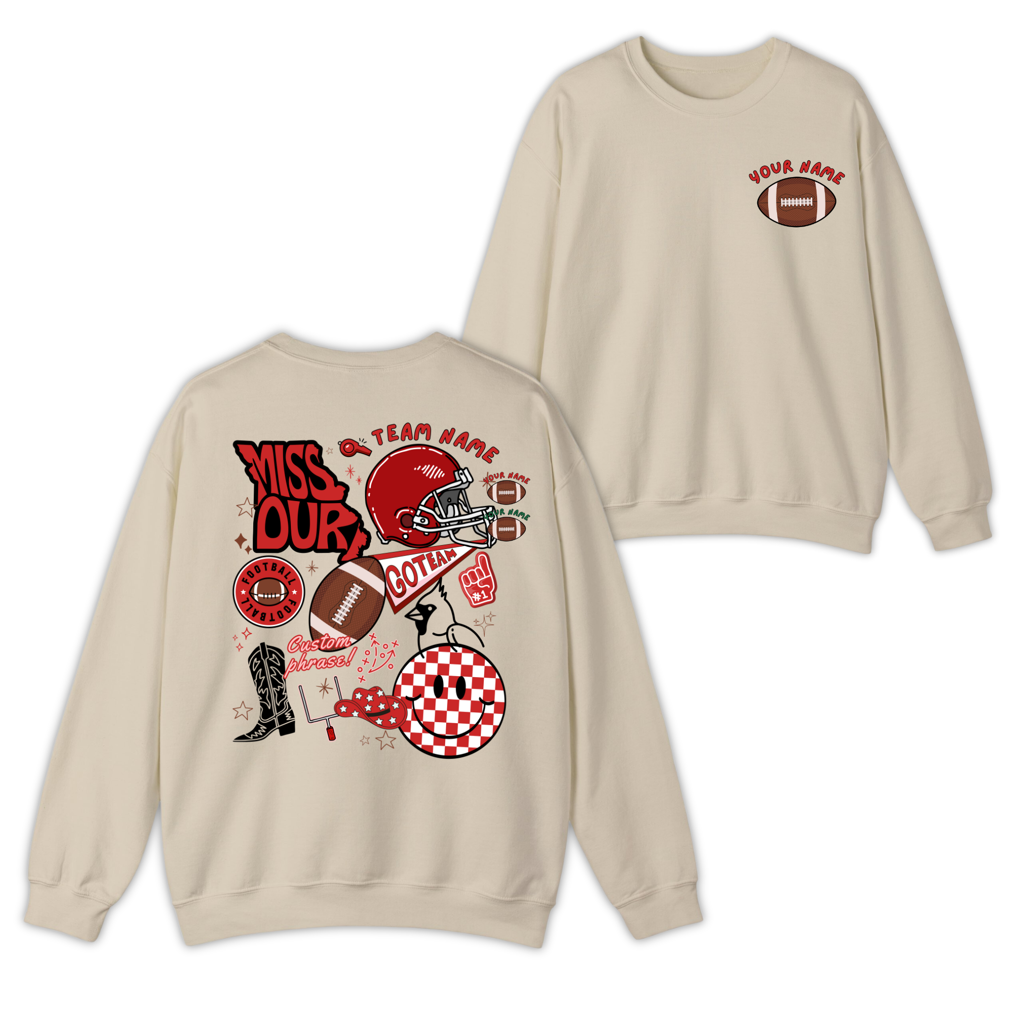 Custom American Football Team Cheer Mascot Sweatshirt
