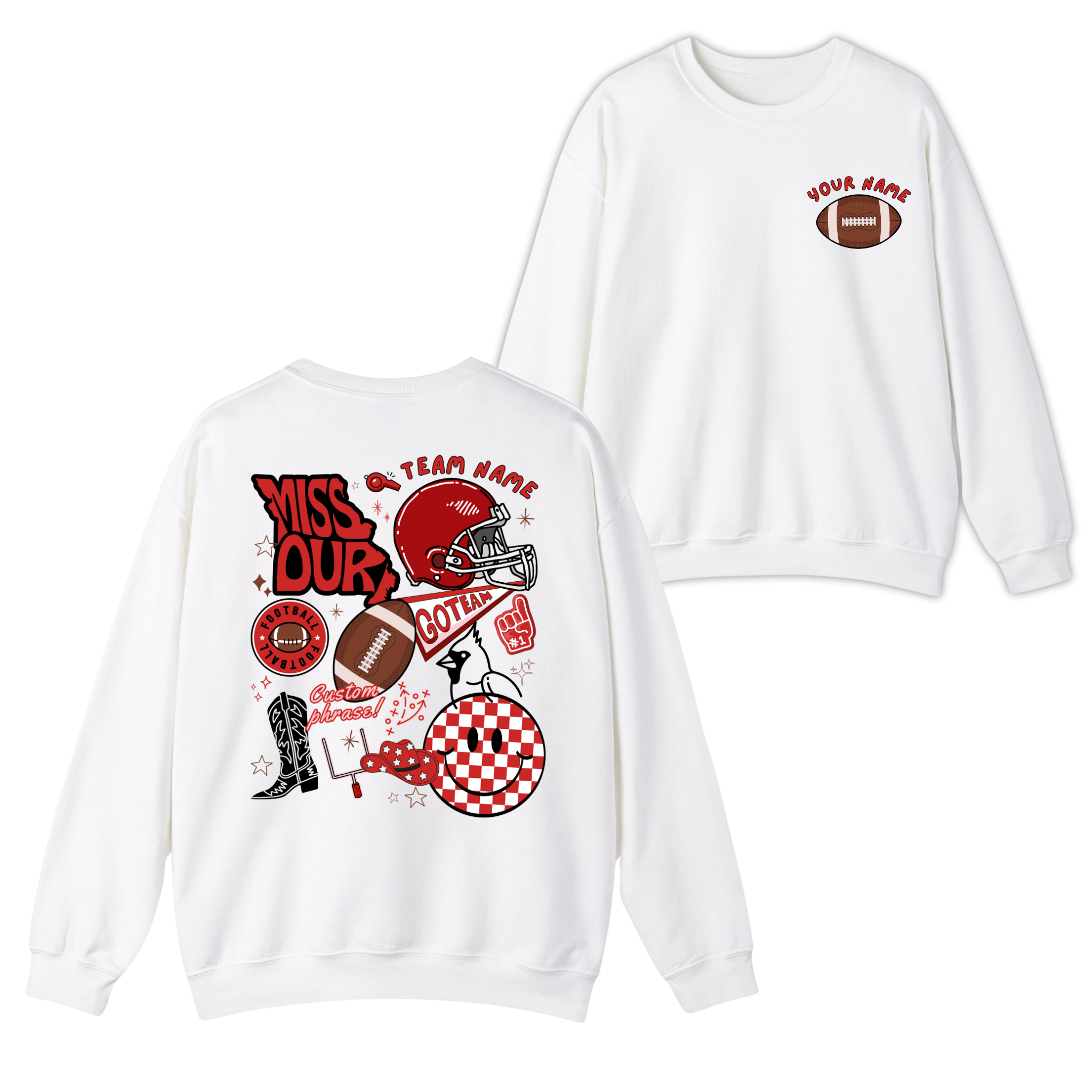 Custom American Football Team Cheer Mascot Sweatshirt