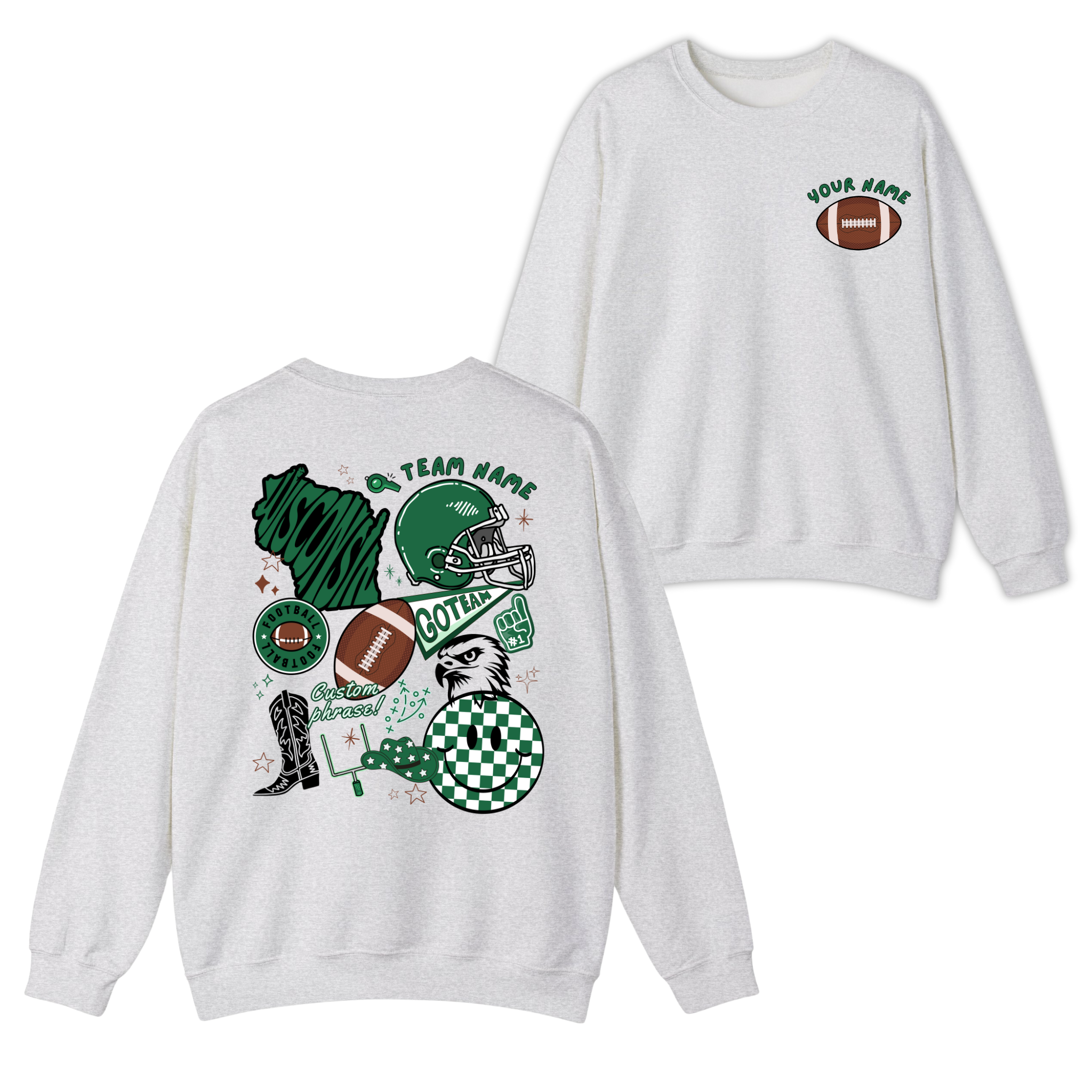 Custom American Football Team Cheer Mascot Sweatshirt