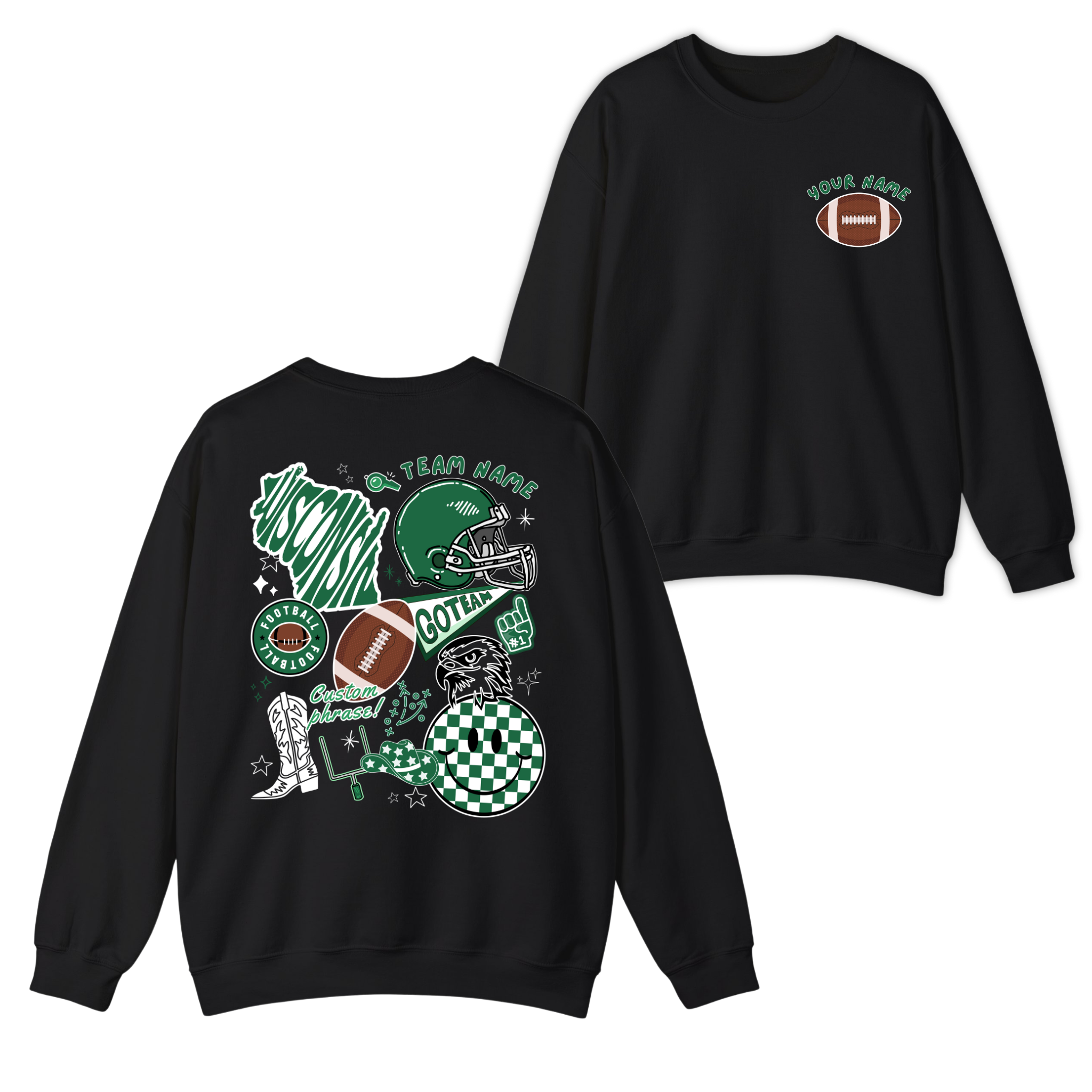 Custom American Football Team Cheer Mascot Sweatshirt