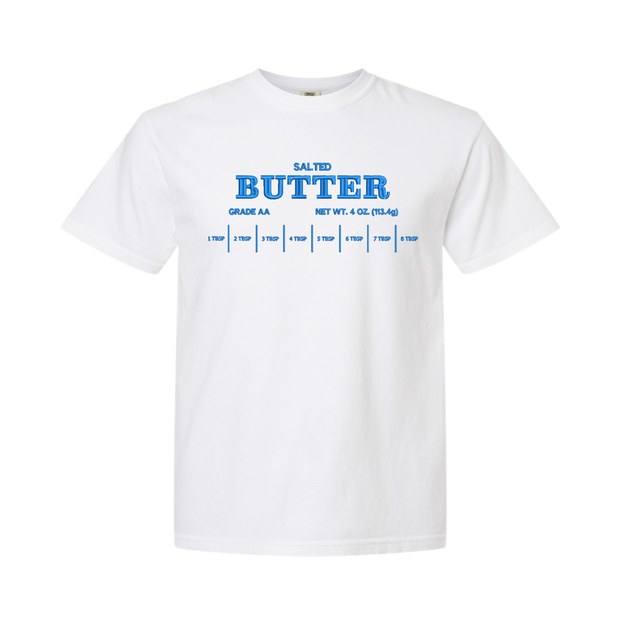 Salted Butter Gift for Baking Lover Embroidered Comfort Color T-shirt