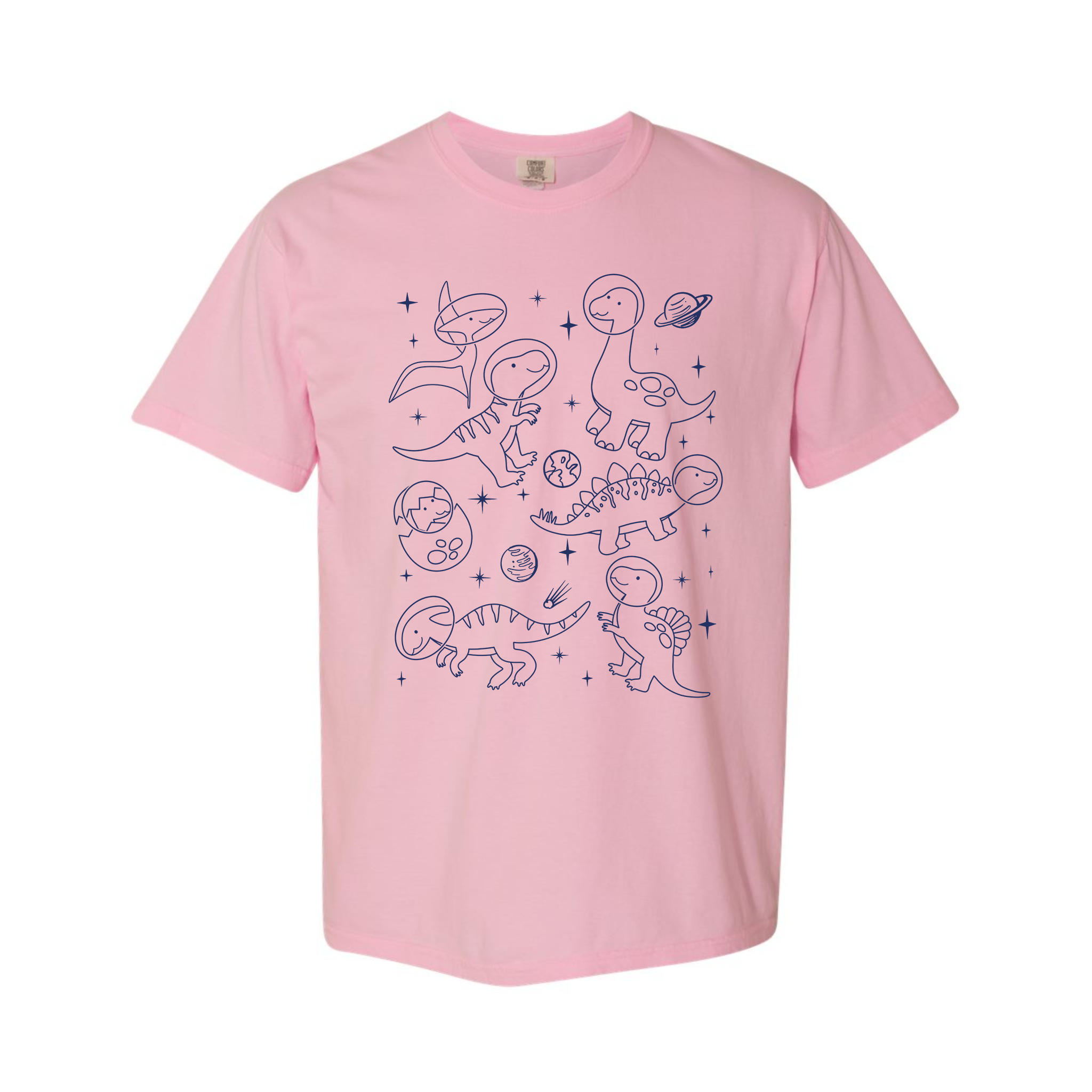 Dinosaurs in Space Funny Dino Retro Comfort Color T-shirt