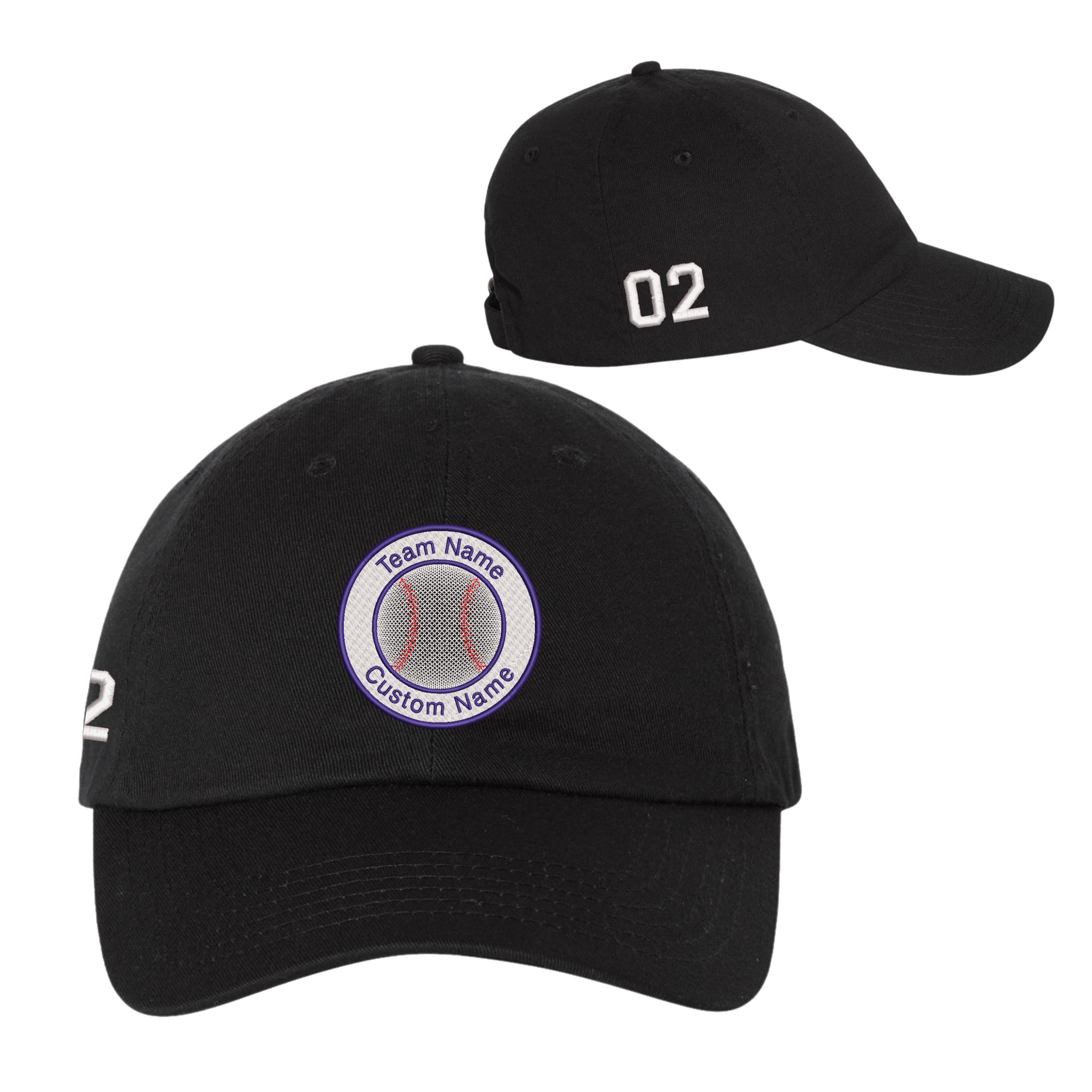 Personalized Baseball Team Custom Name and Number Embroidered Dad Hat