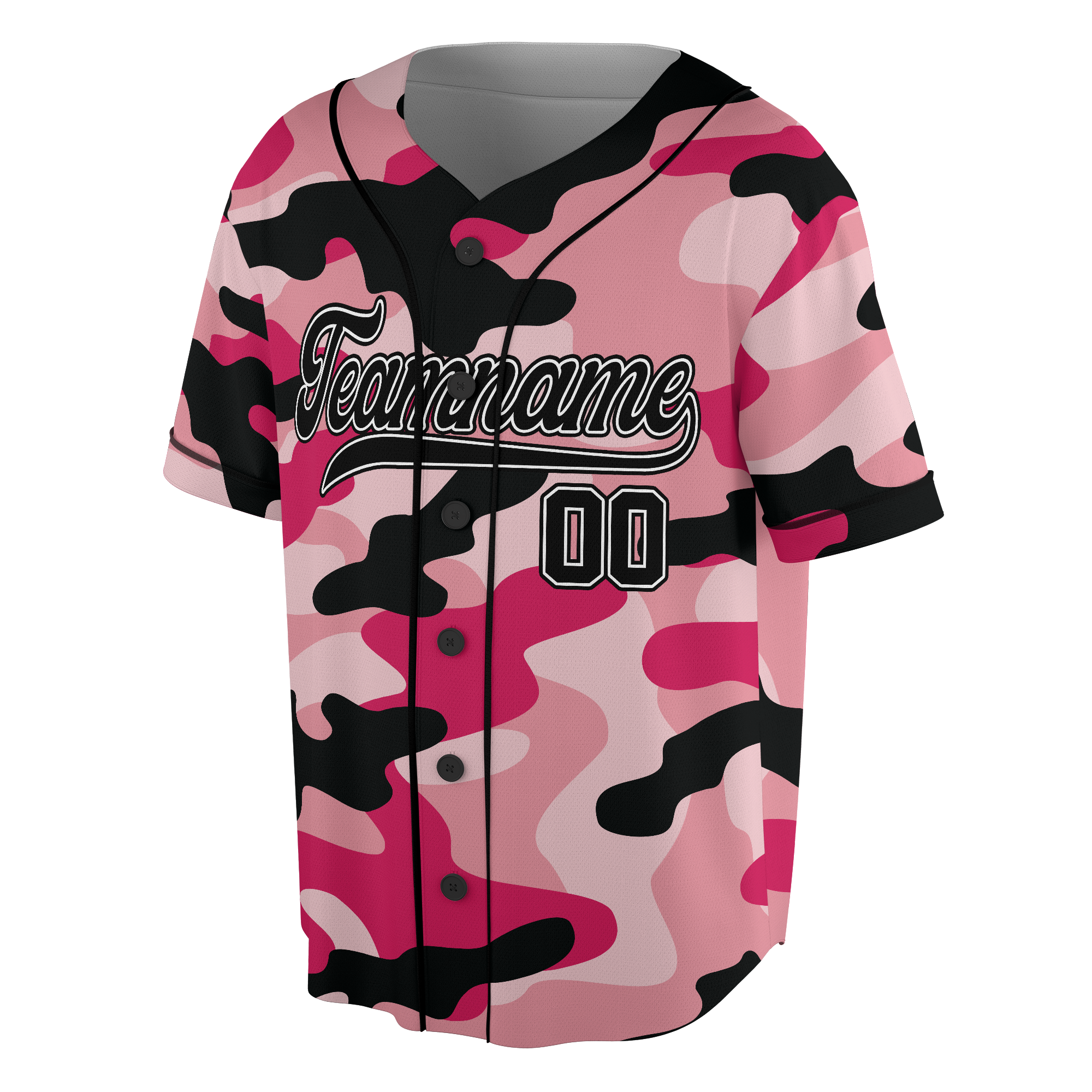 Personalized Pink Camouflage Custom Name And Number Baseball Jersey