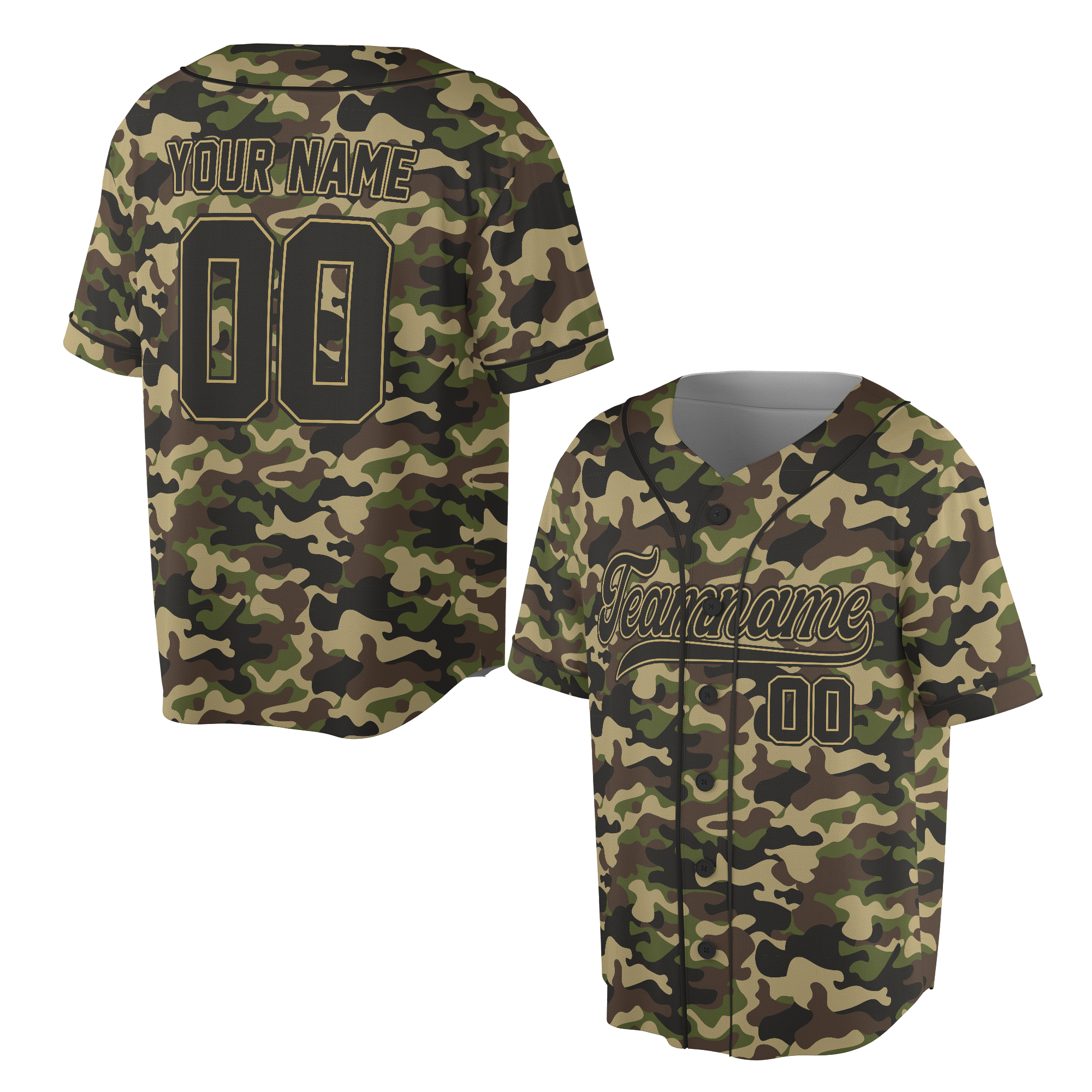 Personalized Military Camouflage Custom Name And Number Baseball Jersey