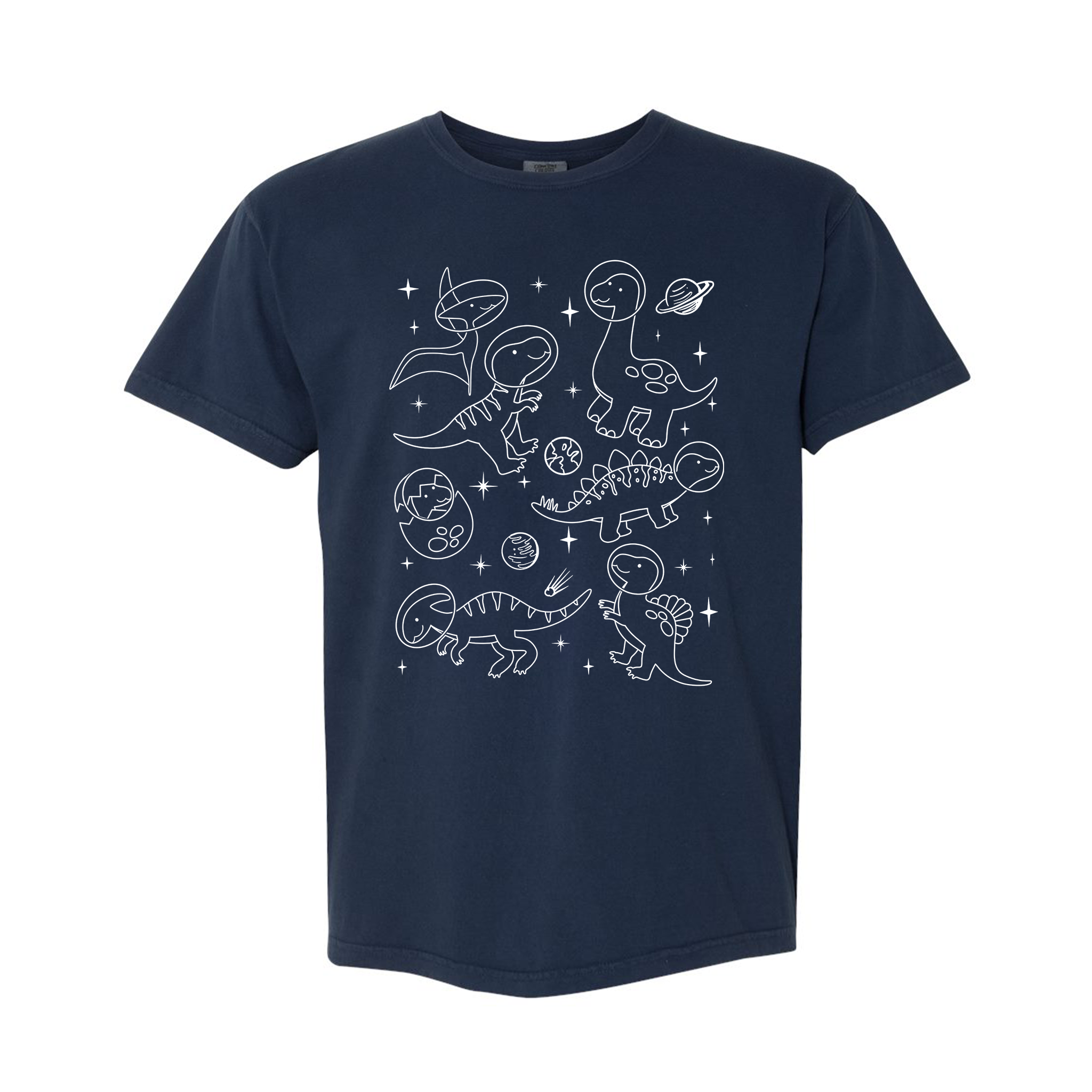 Dinosaurs in Space Funny Dino Retro Comfort Color T-shirt