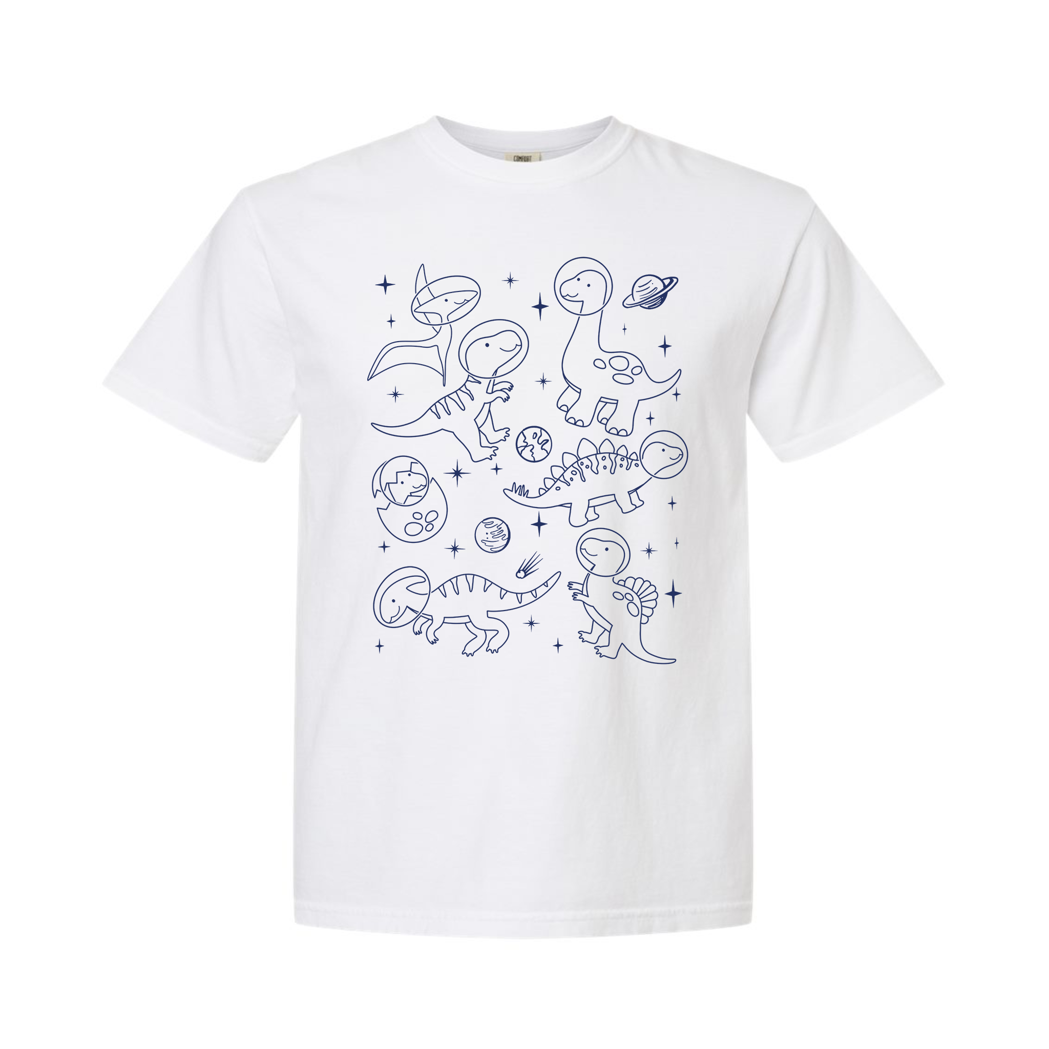 Dinosaurs in Space Funny Dino Retro Comfort Color T-shirt