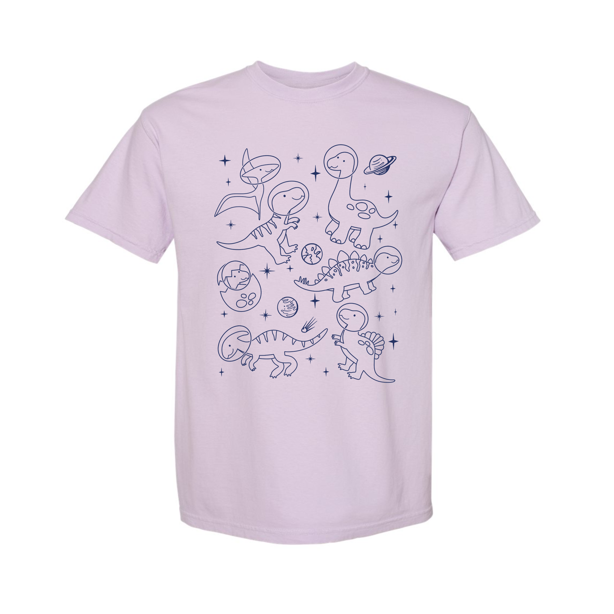 Dinosaurs in Space Funny Dino Retro Comfort Color T-shirt
