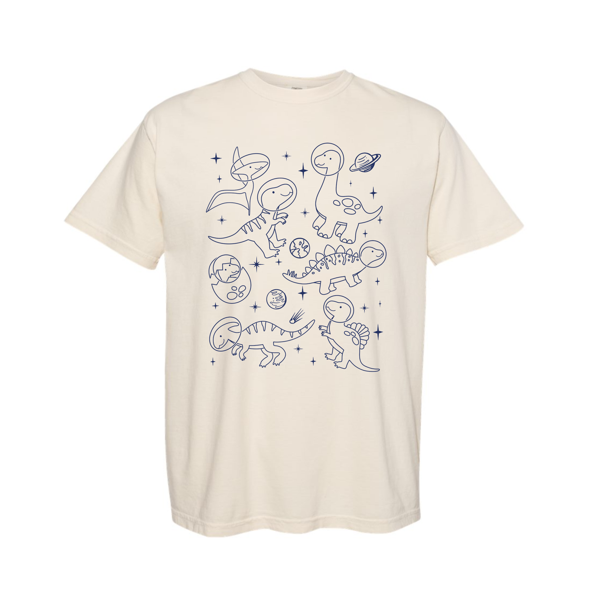 Dinosaurs in Space Funny Dino Retro Comfort Color T-shirt