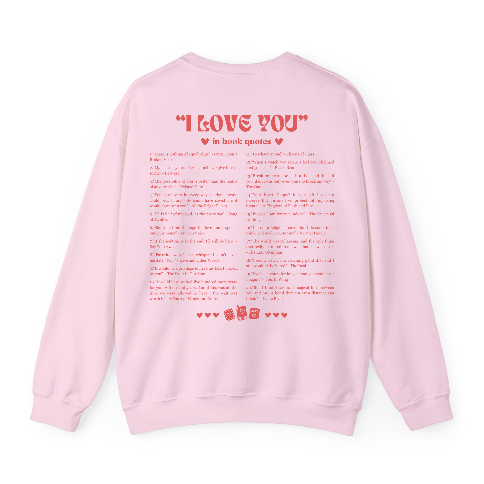I Love You In Book Quotes Valentine T-shirt, Sweatshirt for Book Lovers