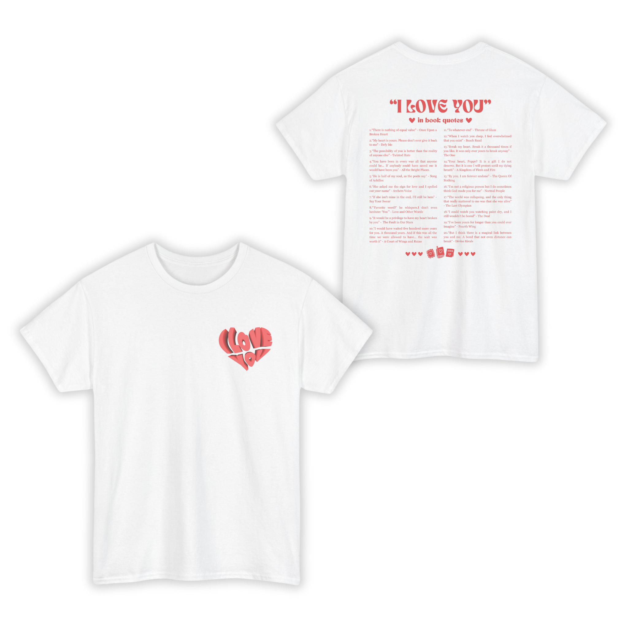 I Love You In Book Quotes Valentine T-shirt, Sweatshirt for Book Lovers