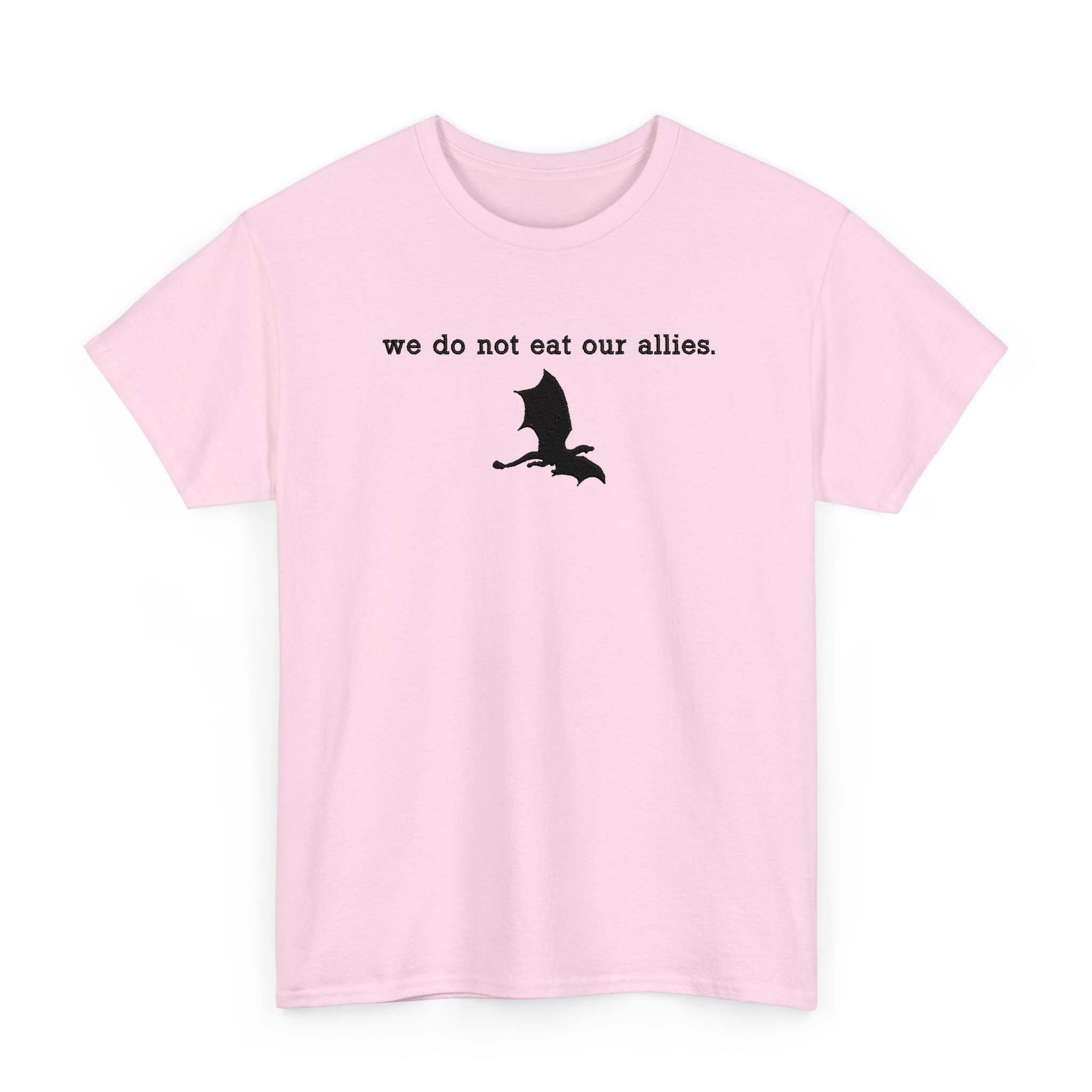 We Do Not Eat Our Allies FW Series Embroidered T-shirt for Book Lovers