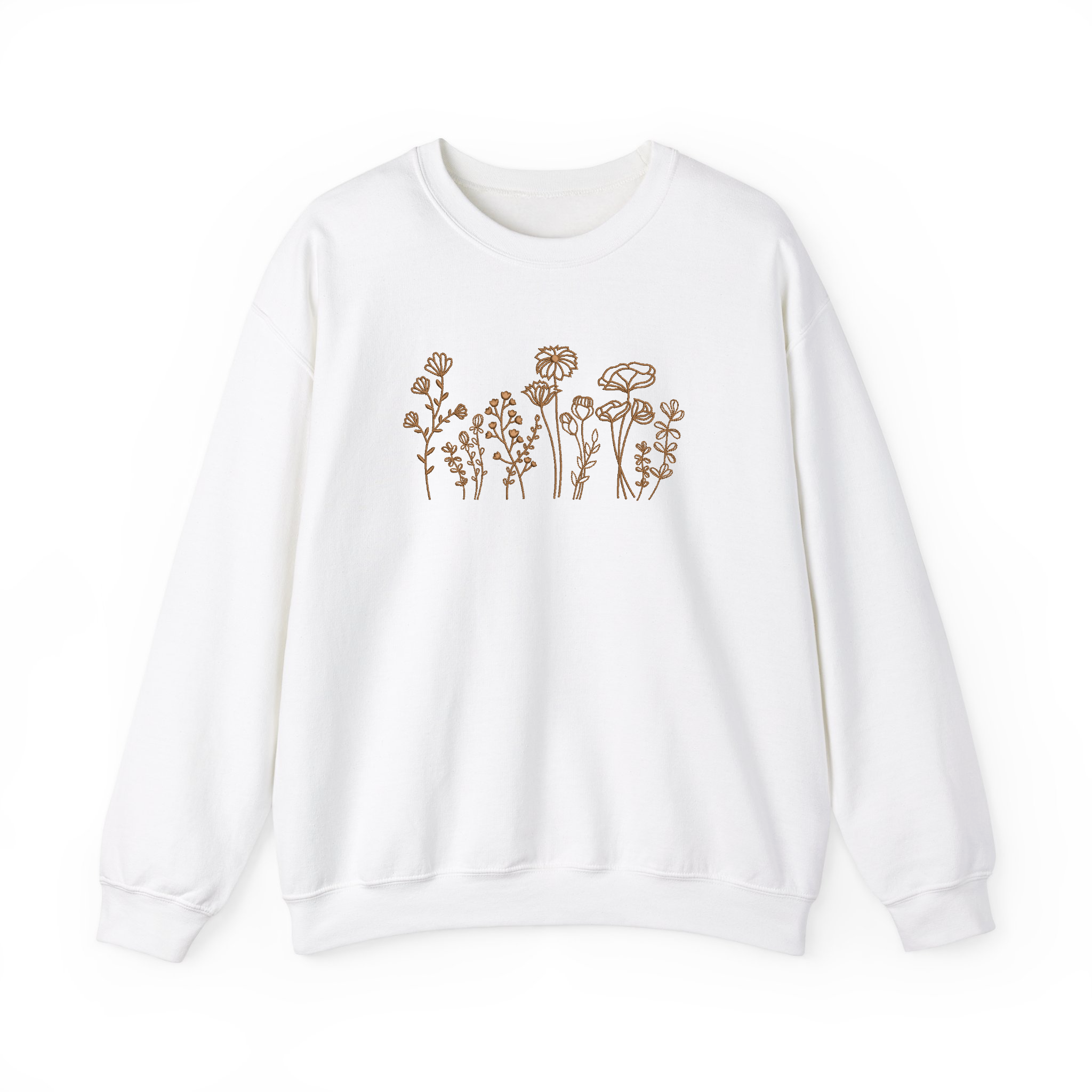 Wildflowers Floral Botanical Embroidered Sweatshirt