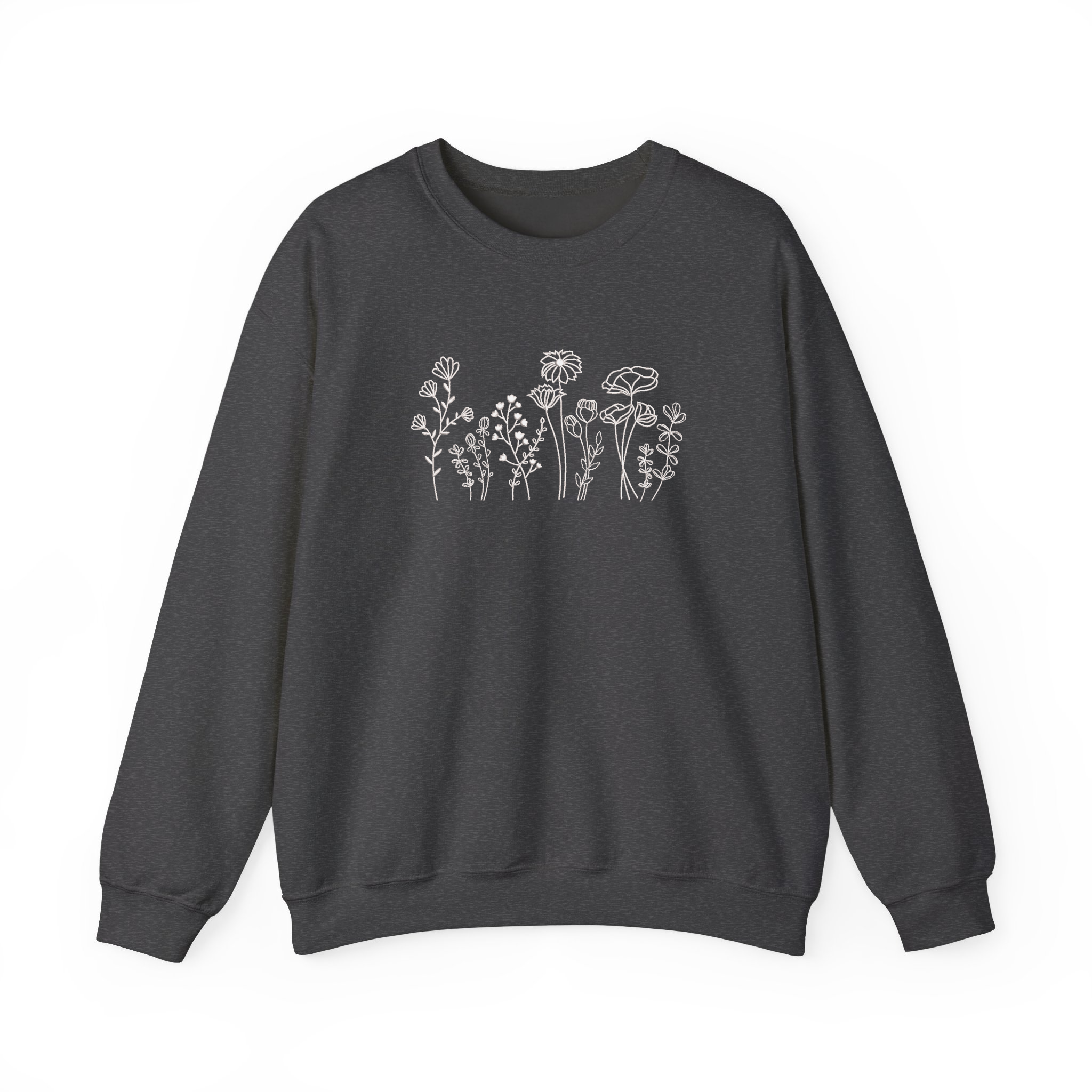 Wildflowers Floral Botanical Embroidered Sweatshirt