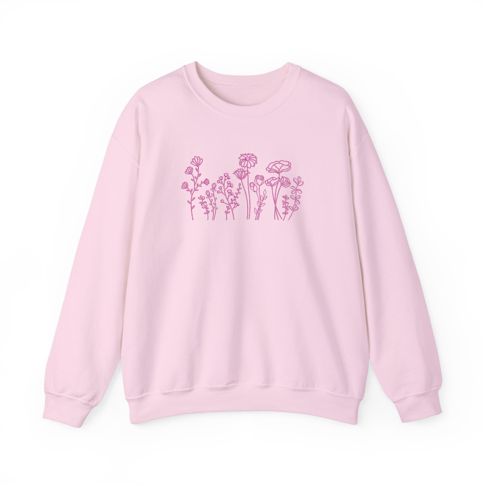 Wildflowers Floral Botanical Embroidered Sweatshirt