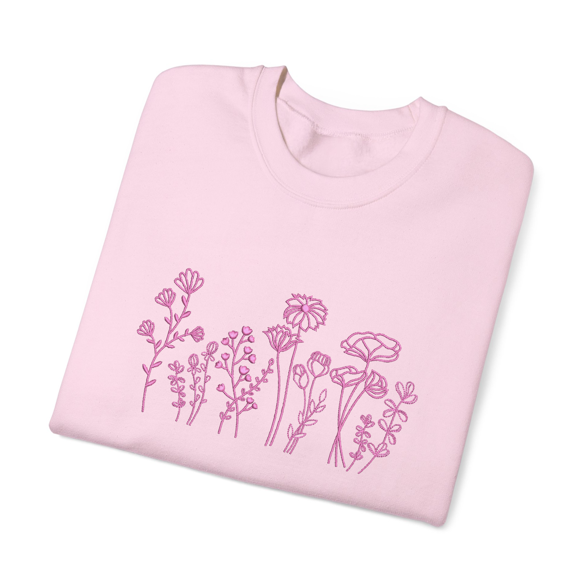 Wildflowers Floral Botanical Embroidered Sweatshirt
