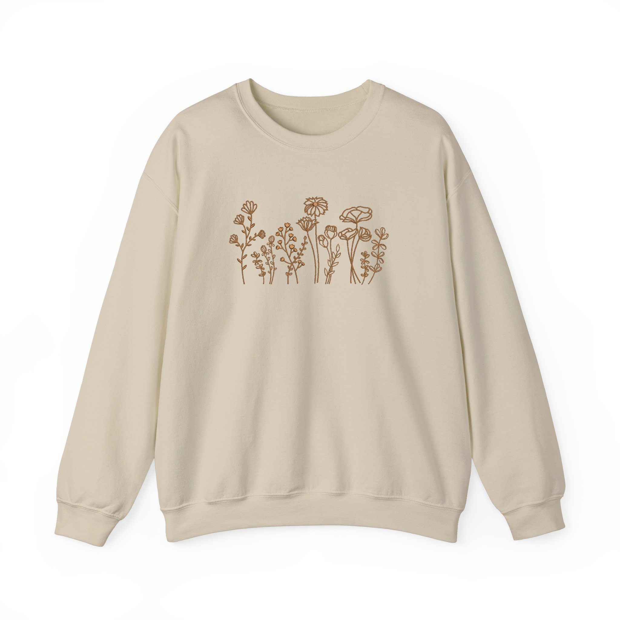 Wildflowers Floral Botanical Embroidered Sweatshirt