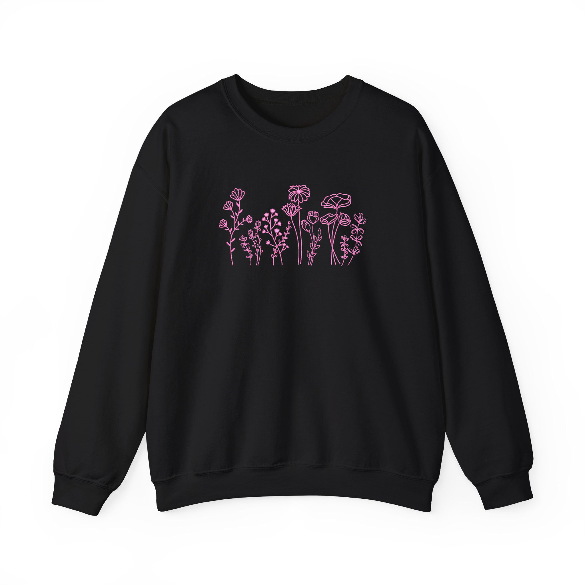 Wildflowers Floral Botanical Embroidered Sweatshirt