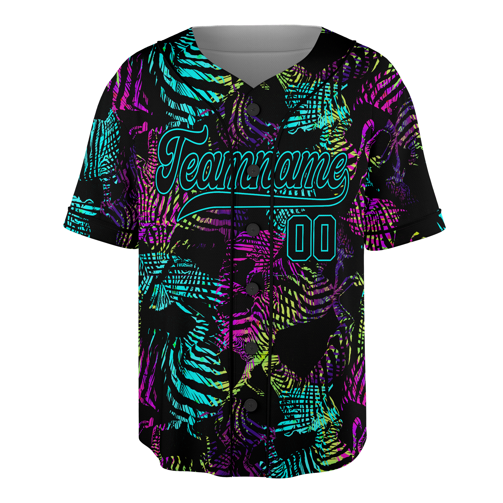 Personalized Abstract Tropicial Zebra Custom Name and Number Baseball Jersey