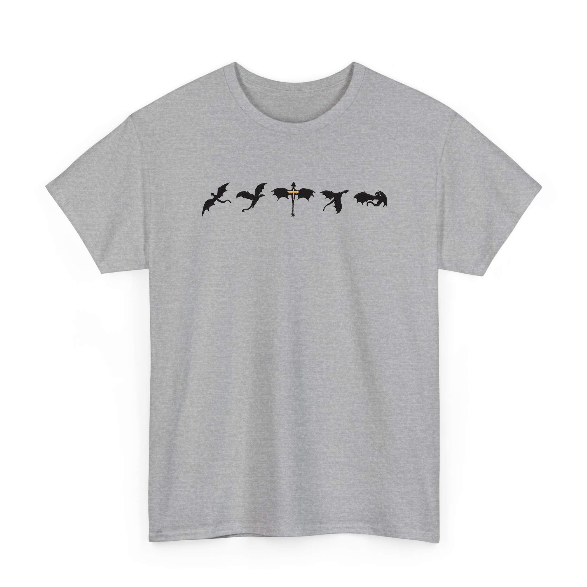 Fourth Wingg Dragon Embroidered T-Shirt, Sweatshirt, Sorrengail Xaden Fantasy Book Lover Gift