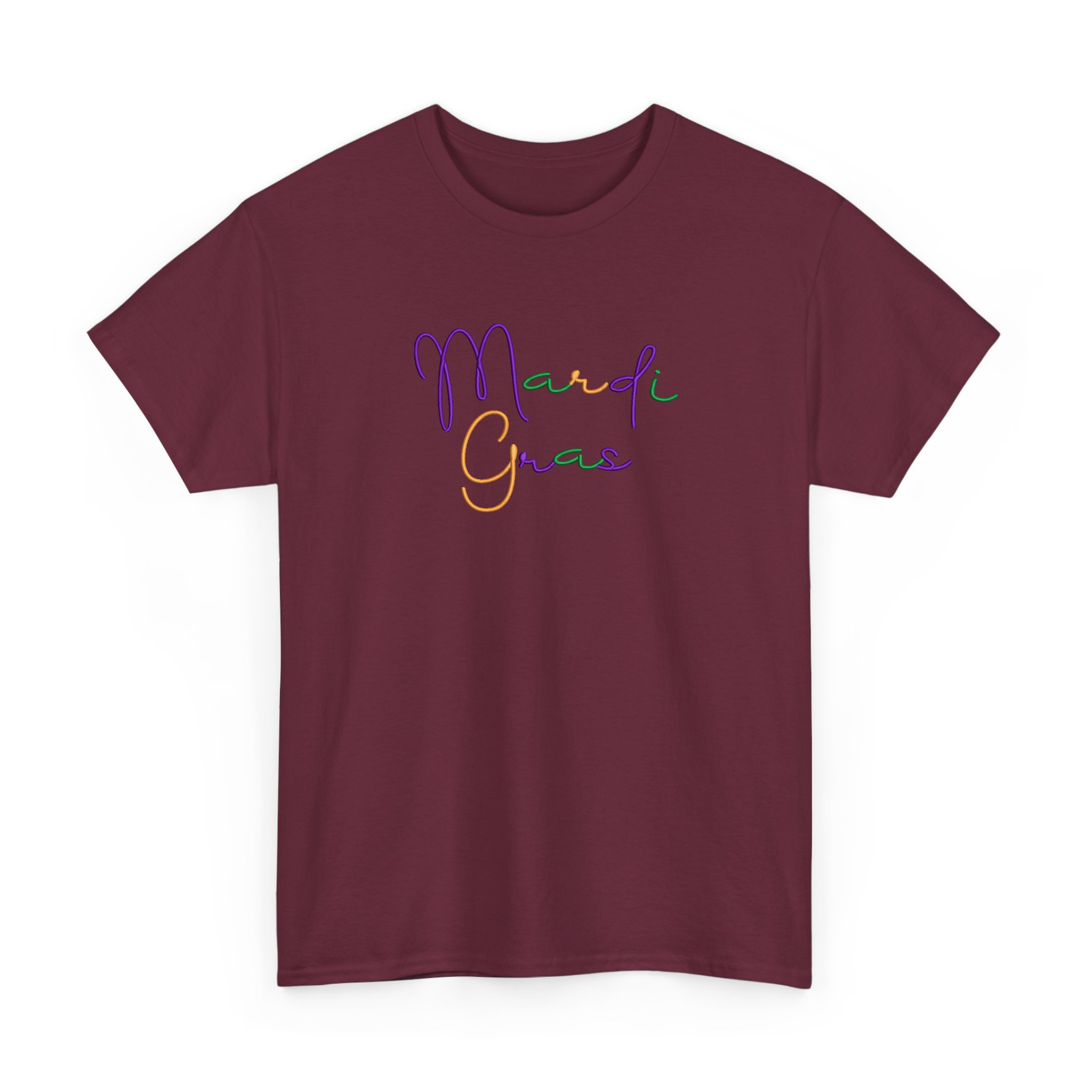 Retro Mardi Gras Carnival Embroidered T-Shirt, Fleur De Lis Shirt