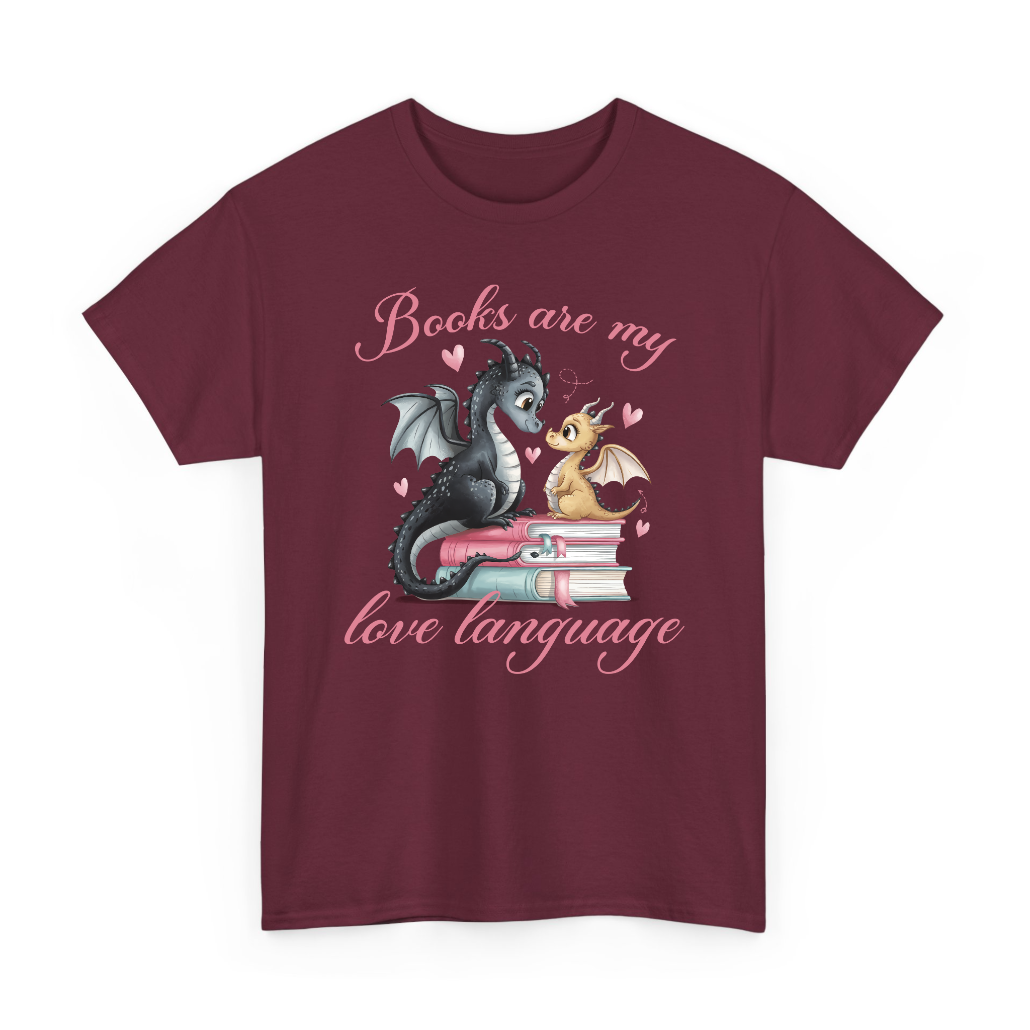 Books Are My Love Language Dragon Book Valentine T-shirt