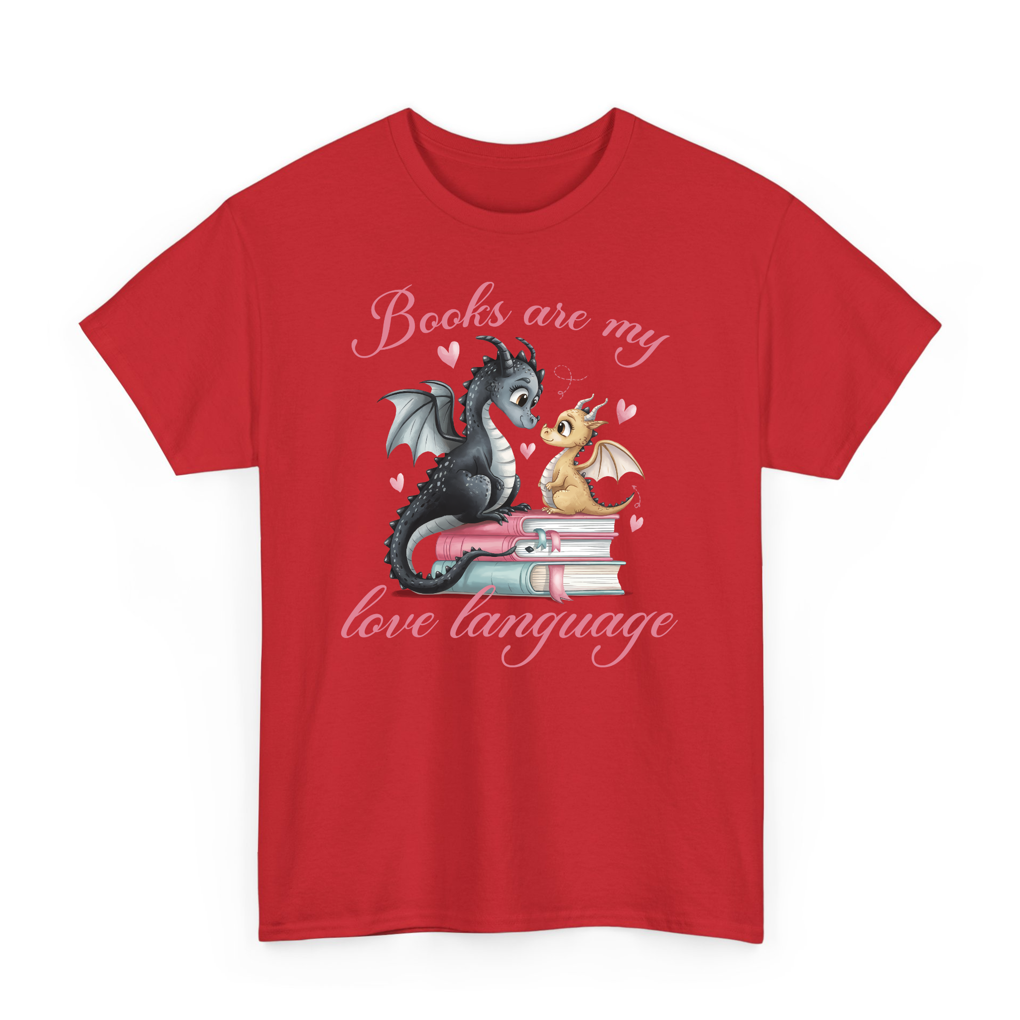 Books Are My Love Language Dragon Book Valentine T-shirt