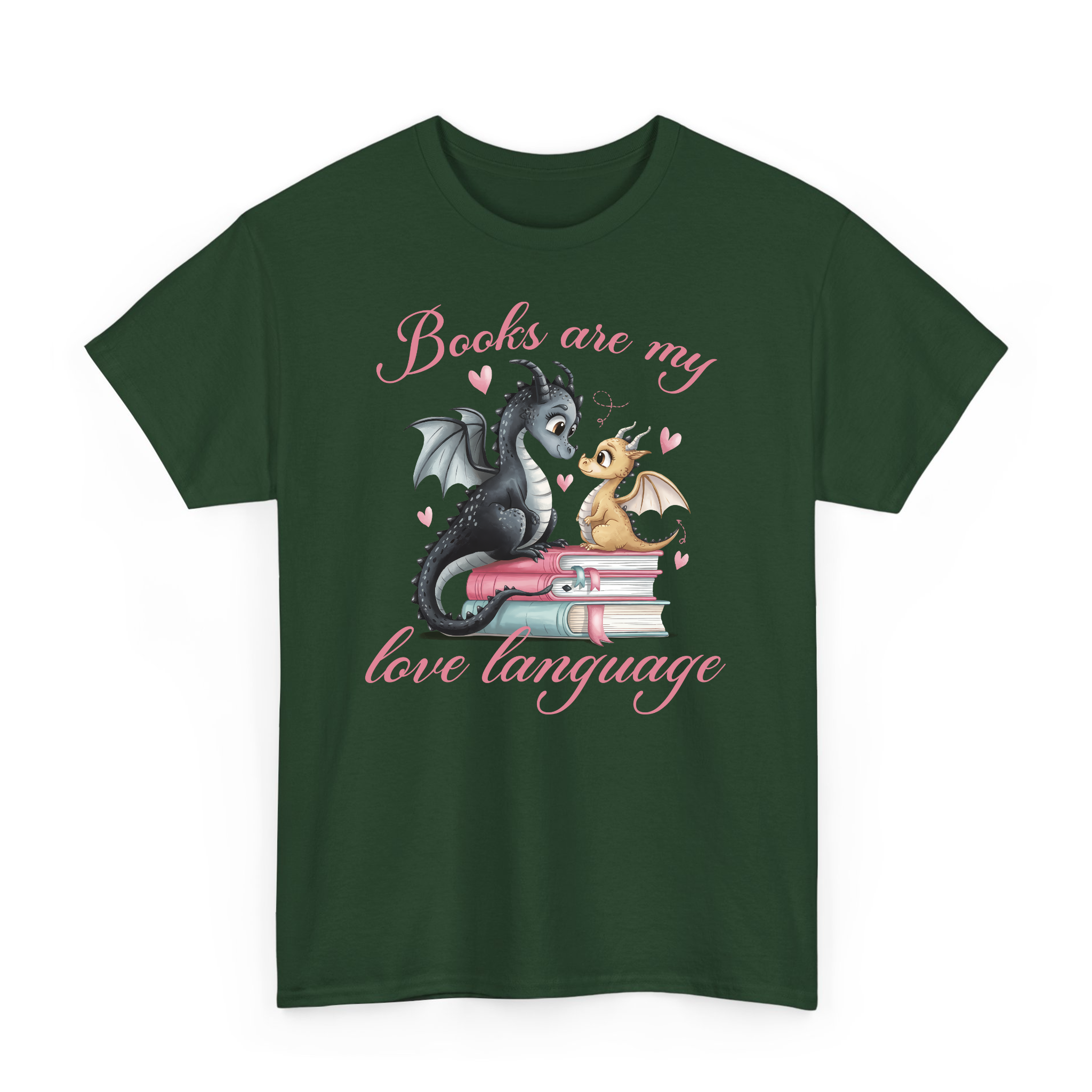 Books Are My Love Language Dragon Book Valentine T-shirt