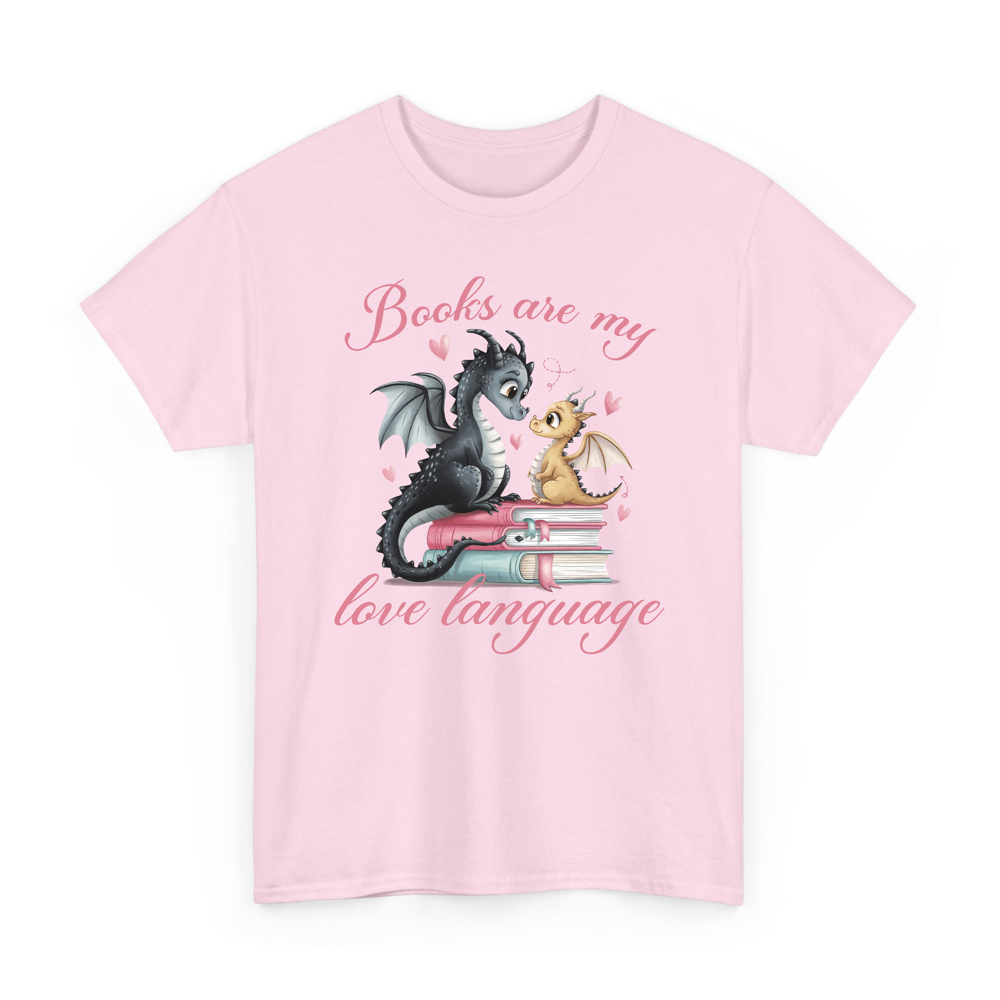 Books Are My Love Language Dragon Book Valentine T-shirt