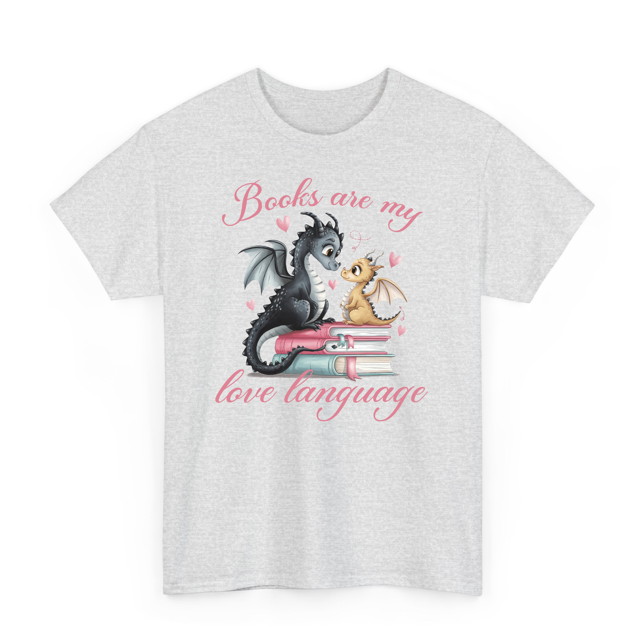 Books Are My Love Language Dragon Book Valentine T-shirt