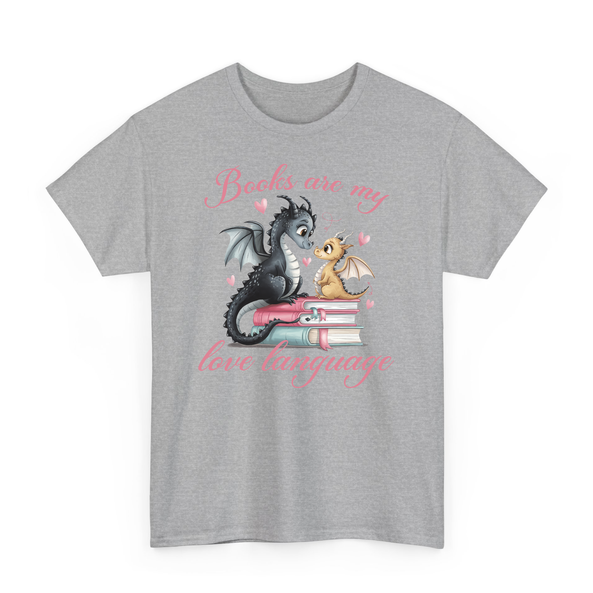 Books Are My Love Language Dragon Book Valentine T-shirt