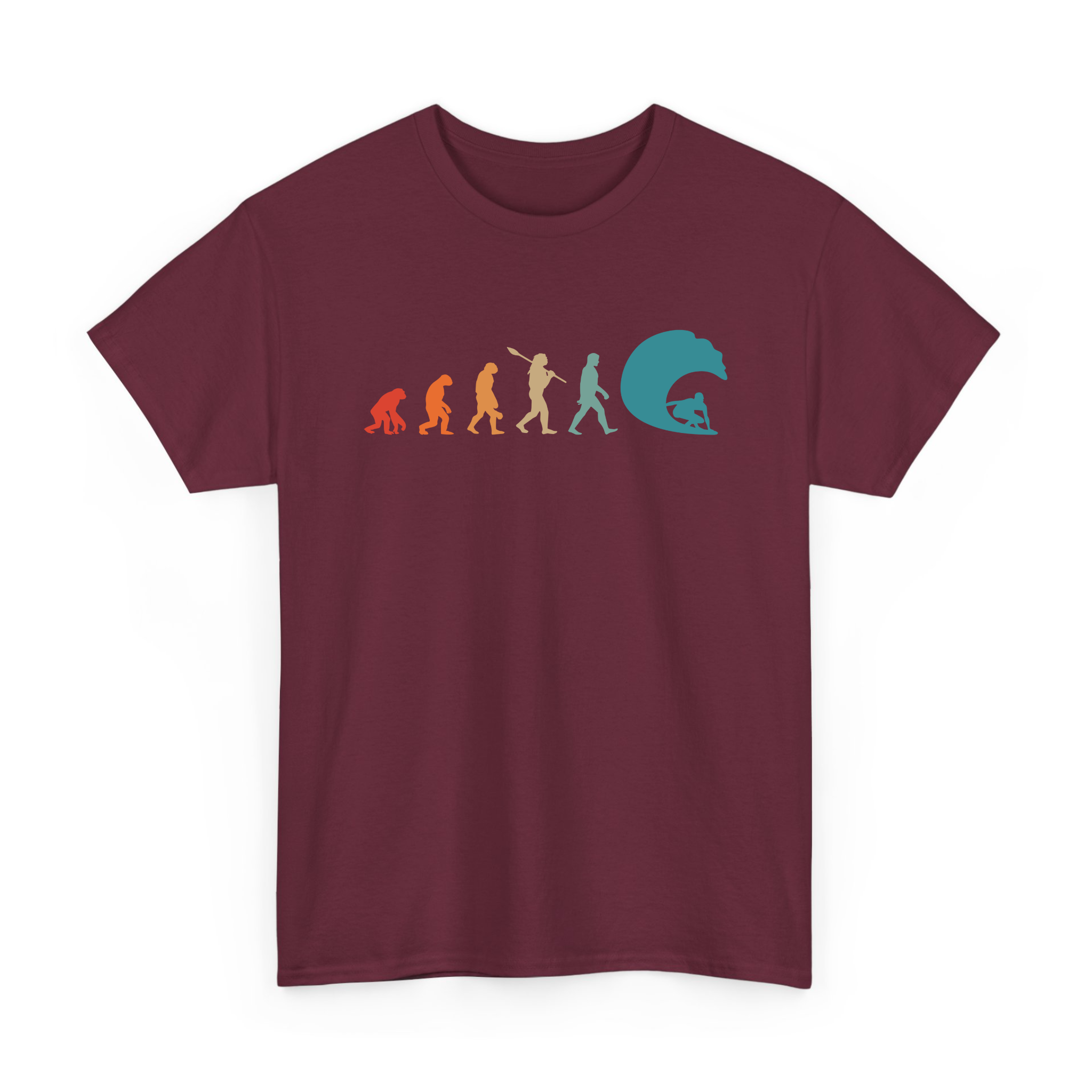 Funny  Evolution of Man Surfing Lover T-Shirt For Sufer