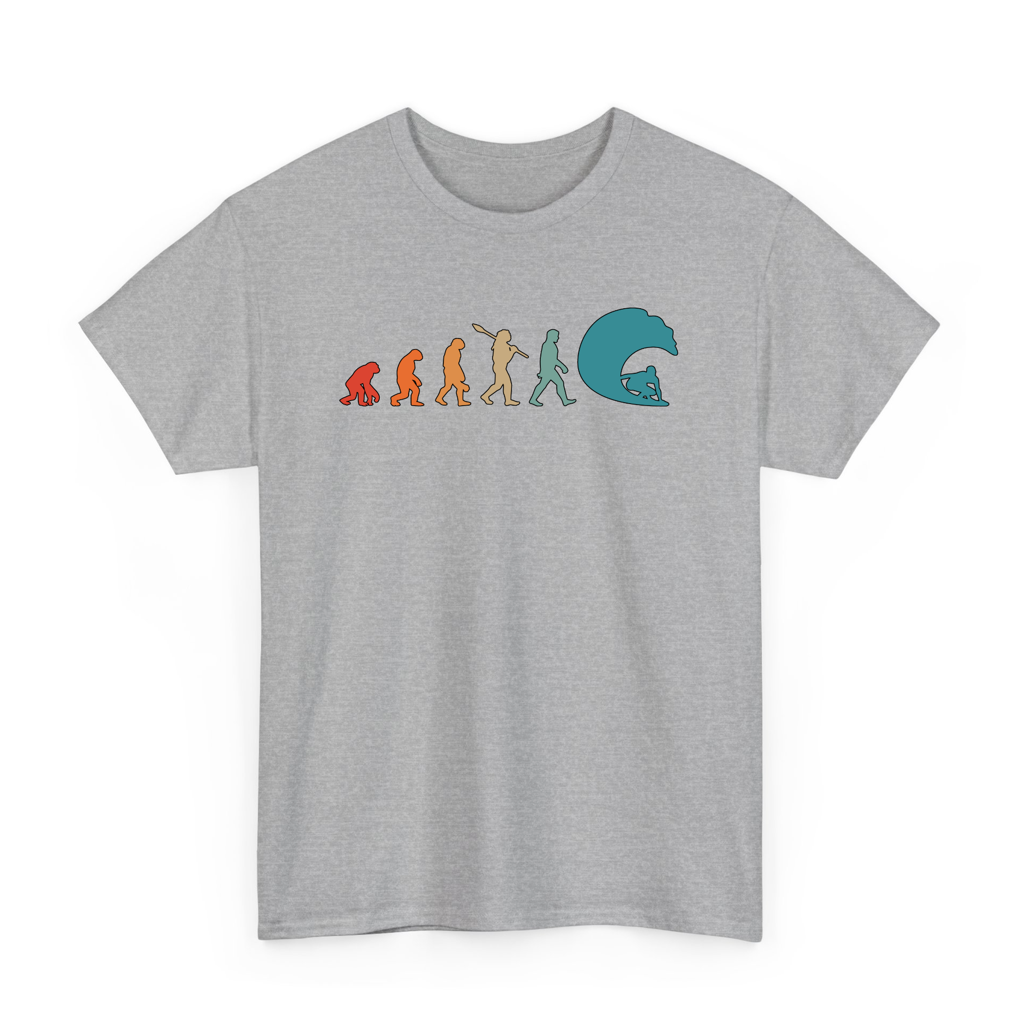 Funny  Evolution of Man Surfing Lover T-Shirt For Sufer