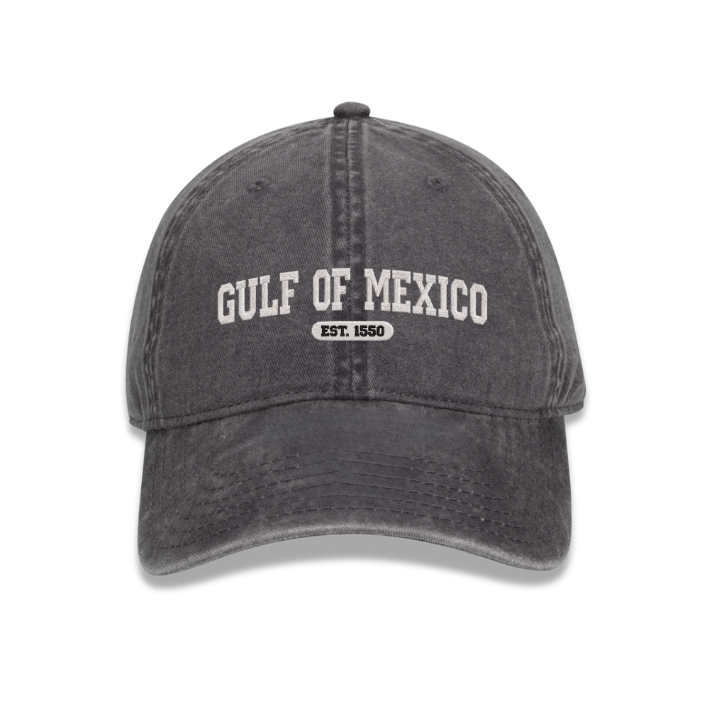 Embroidered Gulf of Mexico Retro Washed Hat