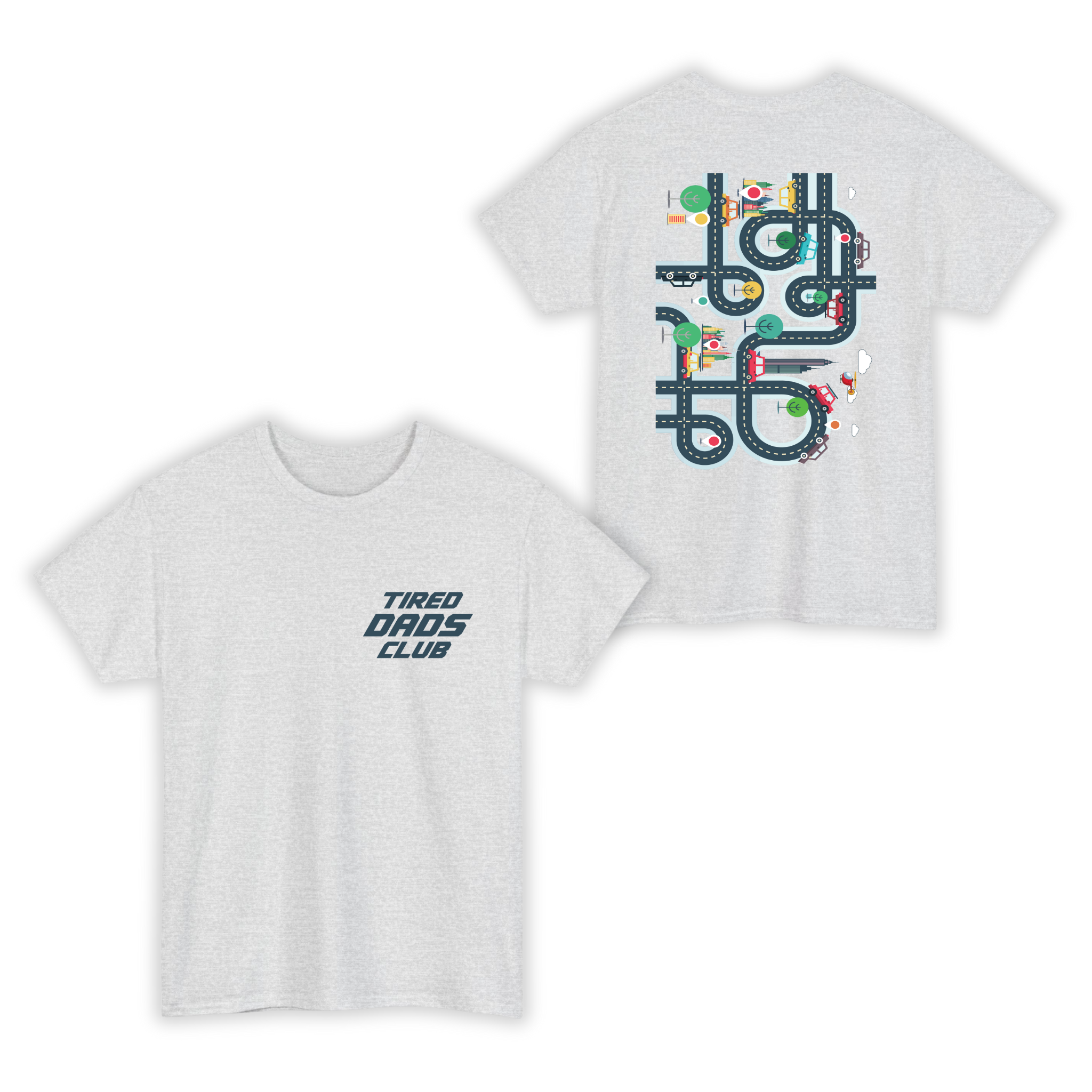 Tired Dads Club Race on Dad T-Shirt, Car Race Track Shirt