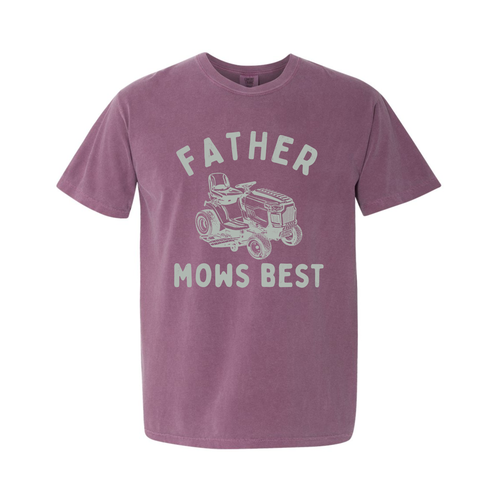 Father Mows Best Comfort Color T-Shirt, Funny Lawn Mowing Dad Shirt