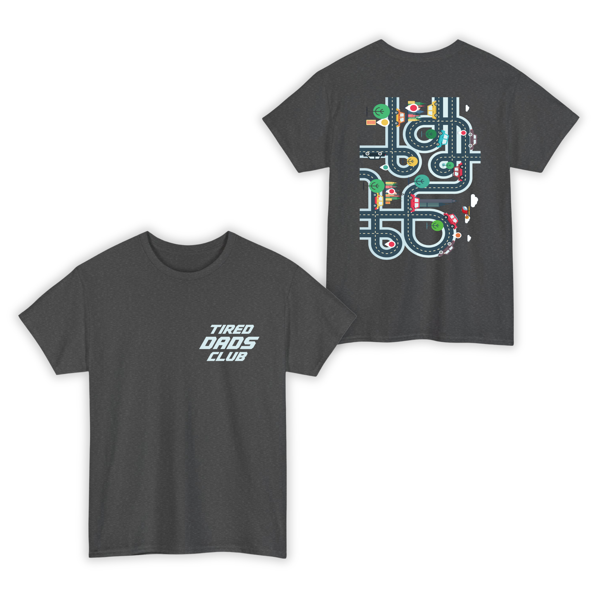 Tired Dads Club Race on Dad T-Shirt, Car Race Track Shirt