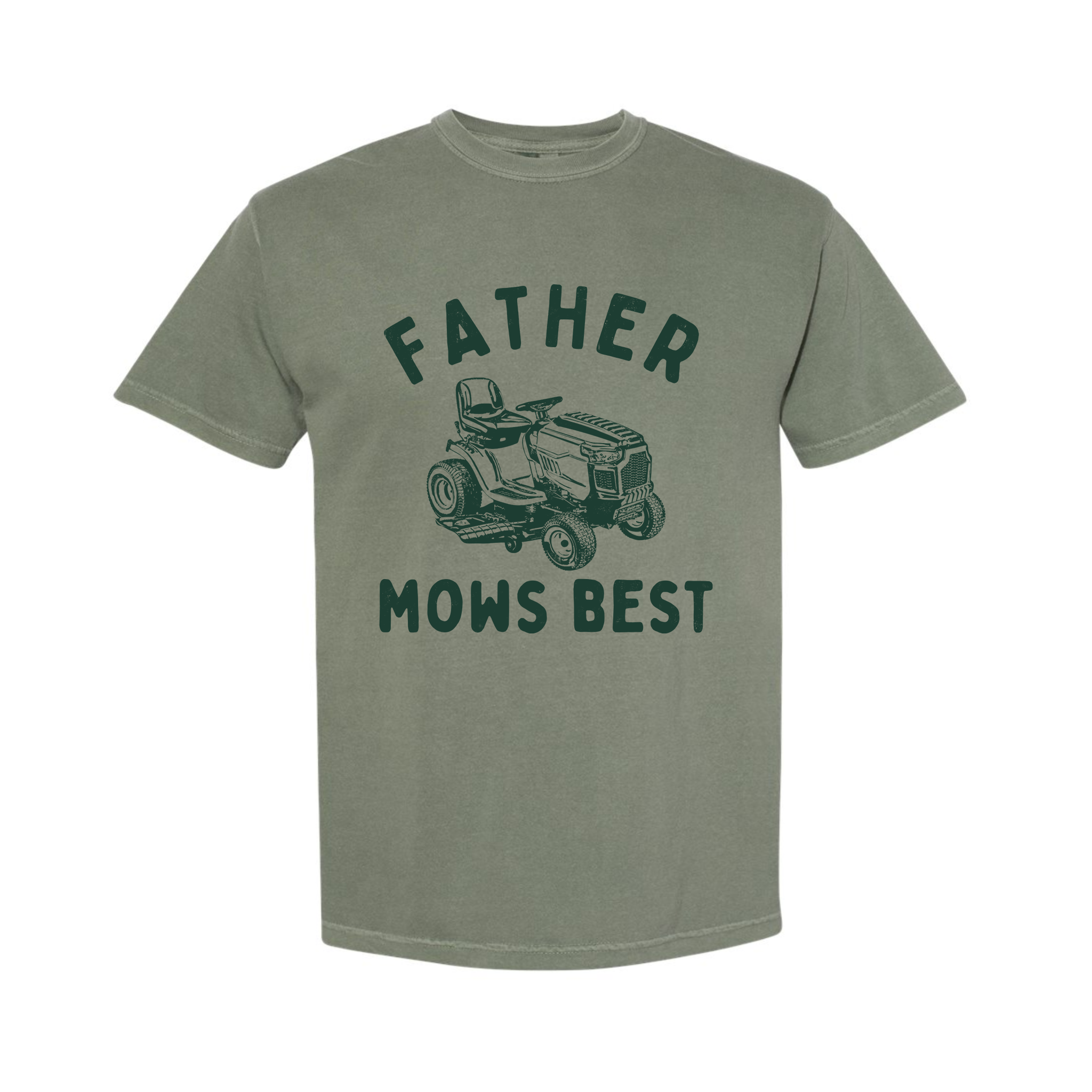 Father Mows Best Comfort Color T-Shirt, Funny Lawn Mowing Dad Shirt
