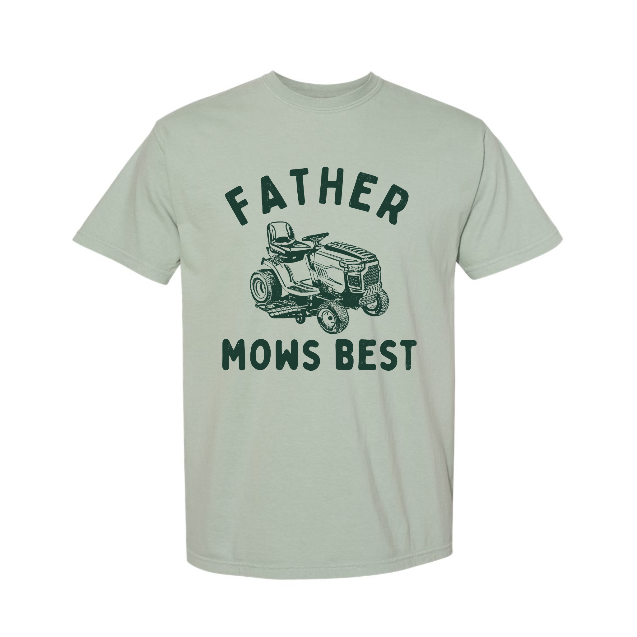 Father Mows Best Comfort Color T-Shirt, Funny Lawn Mowing Dad Shirt