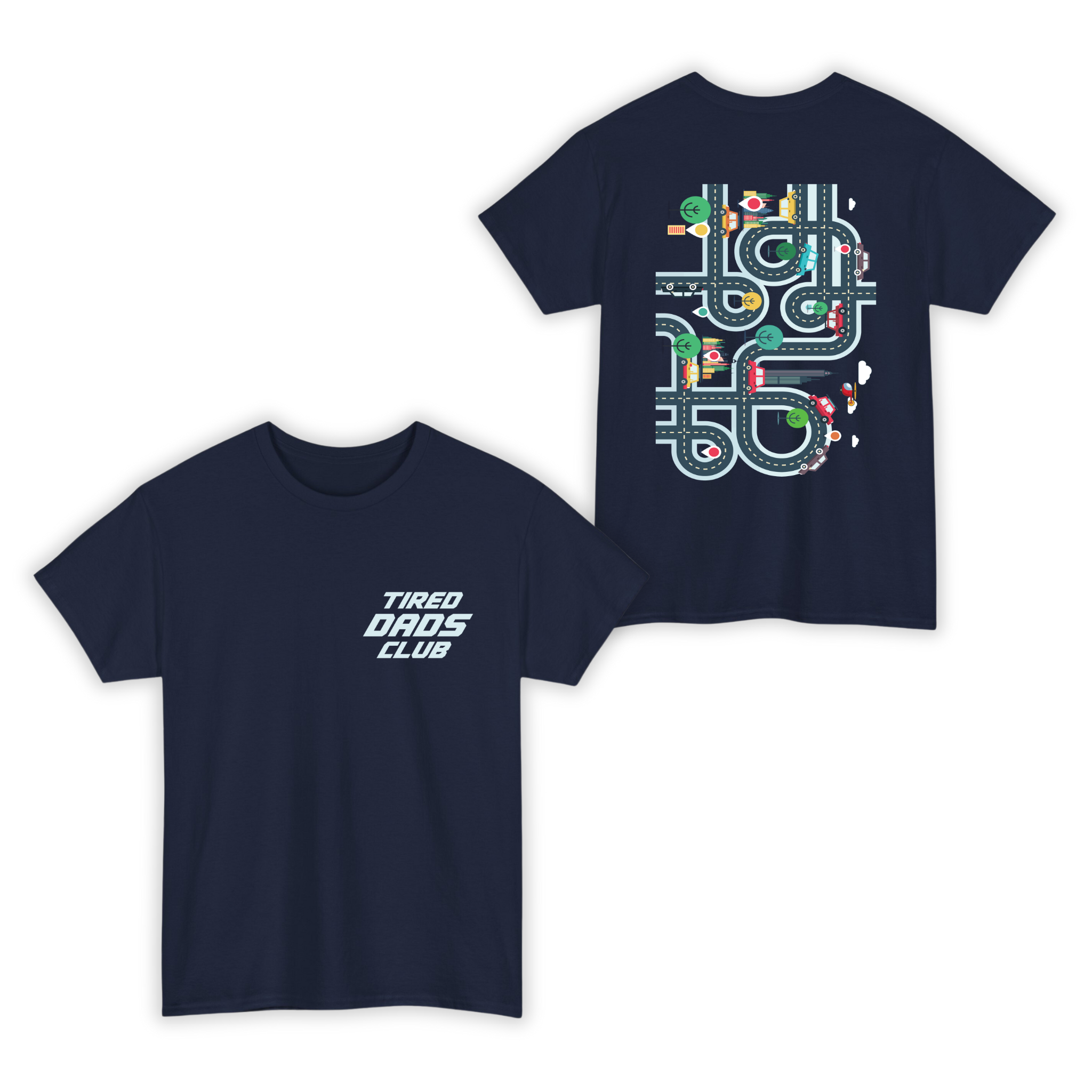 Tired Dads Club Race on Dad T-Shirt, Car Race Track Shirt