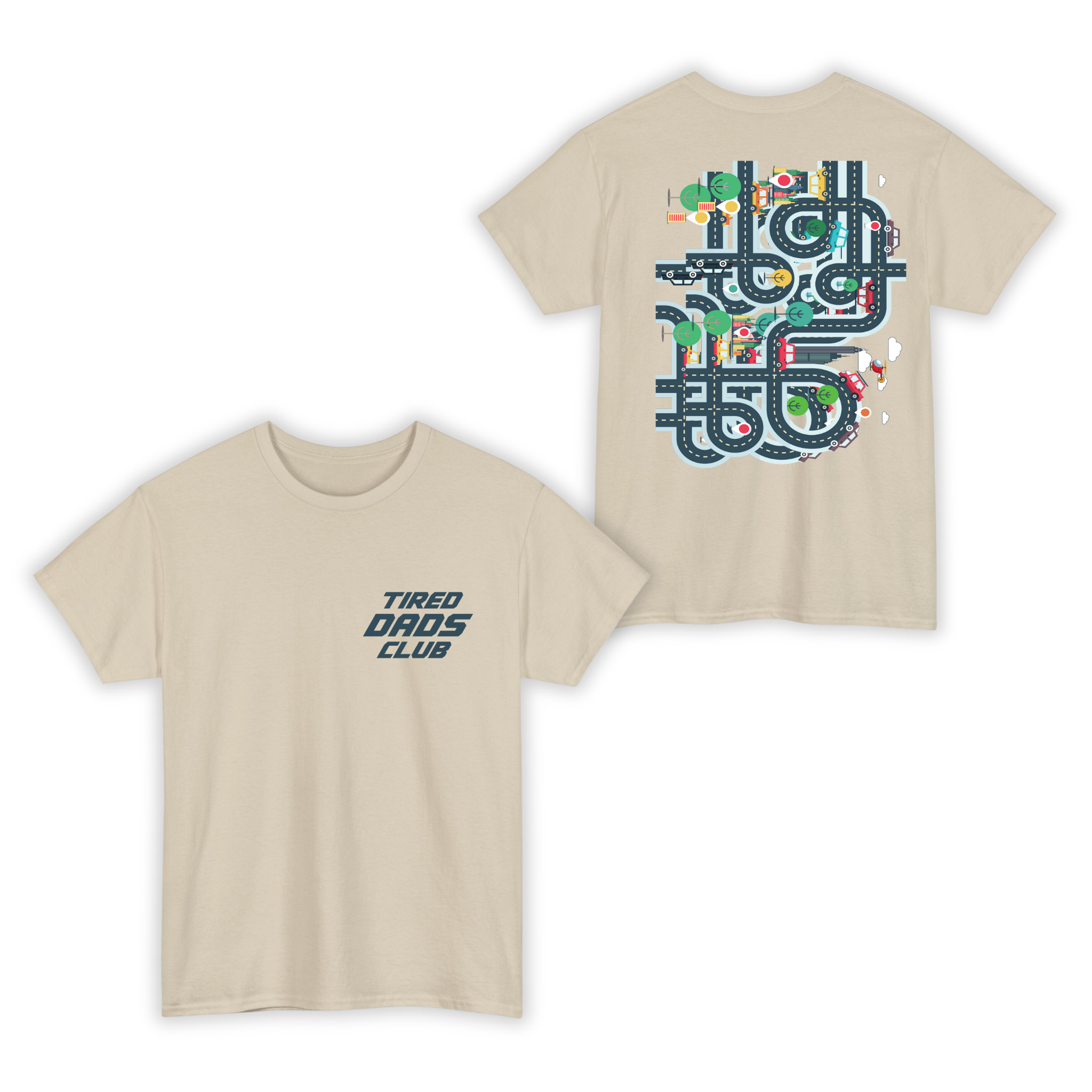 Tired Dads Club Race on Dad T-Shirt, Car Race Track Shirt