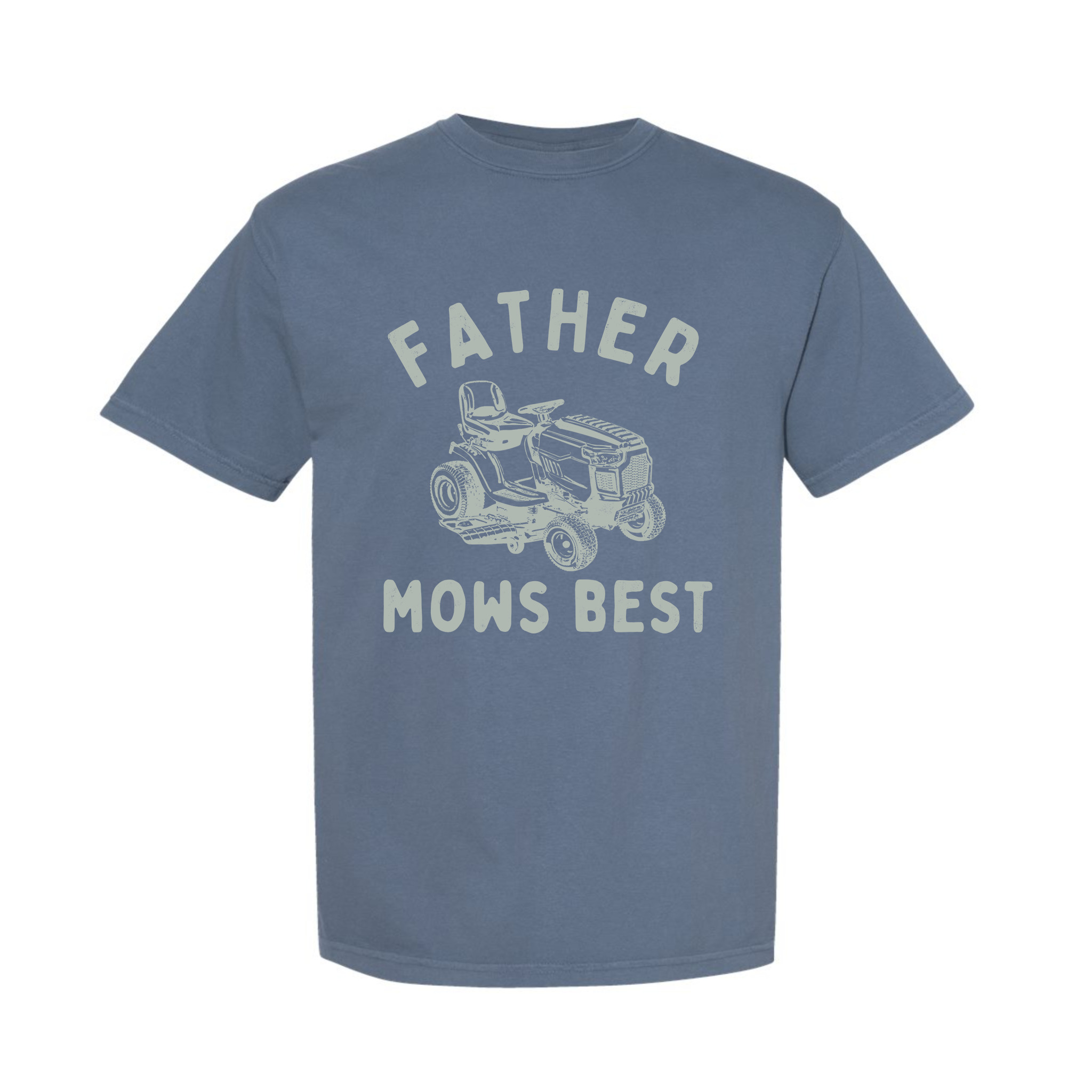 Father Mows Best Comfort Color T-Shirt, Funny Lawn Mowing Dad Shirt
